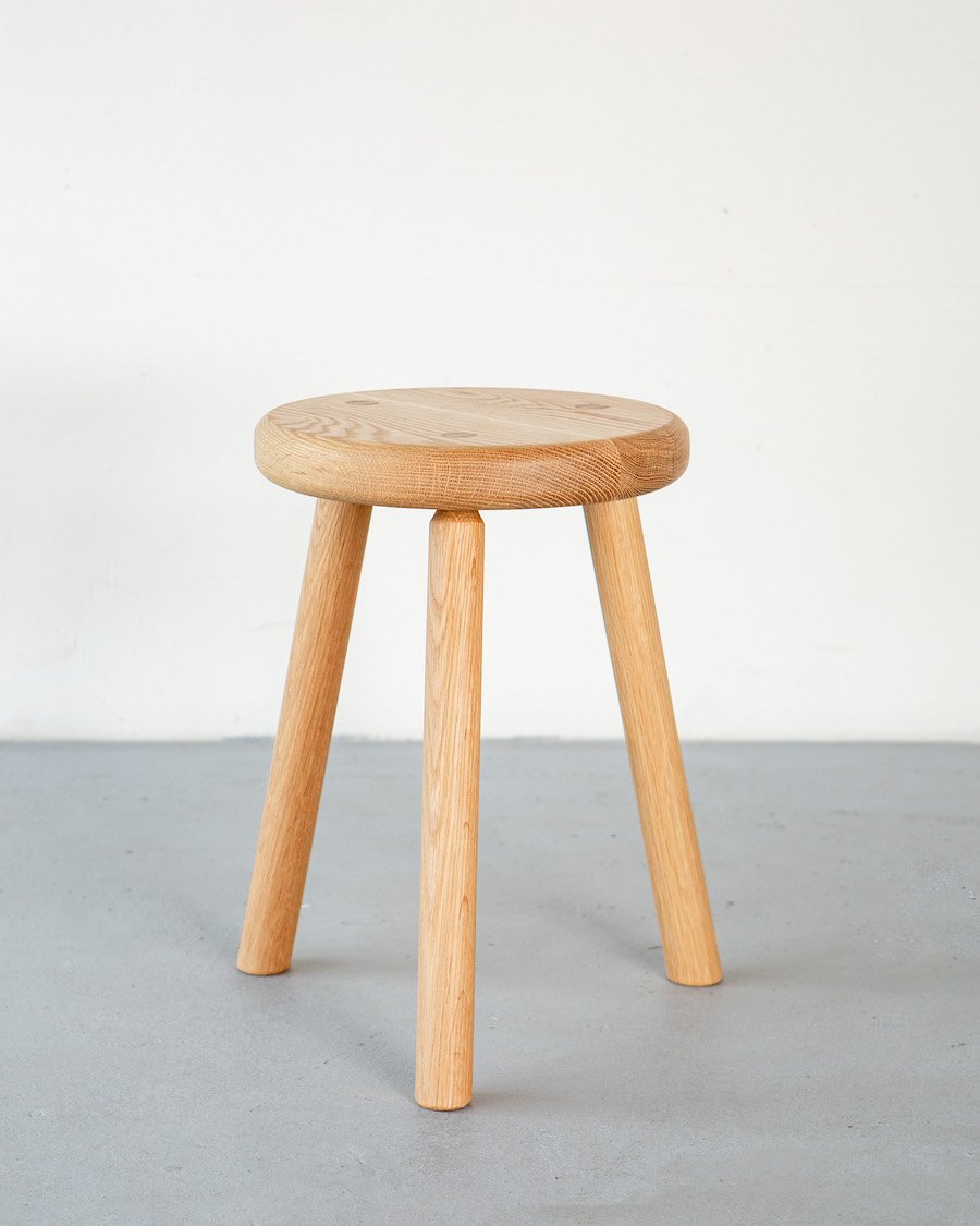 simple 3 legged wood milking stool