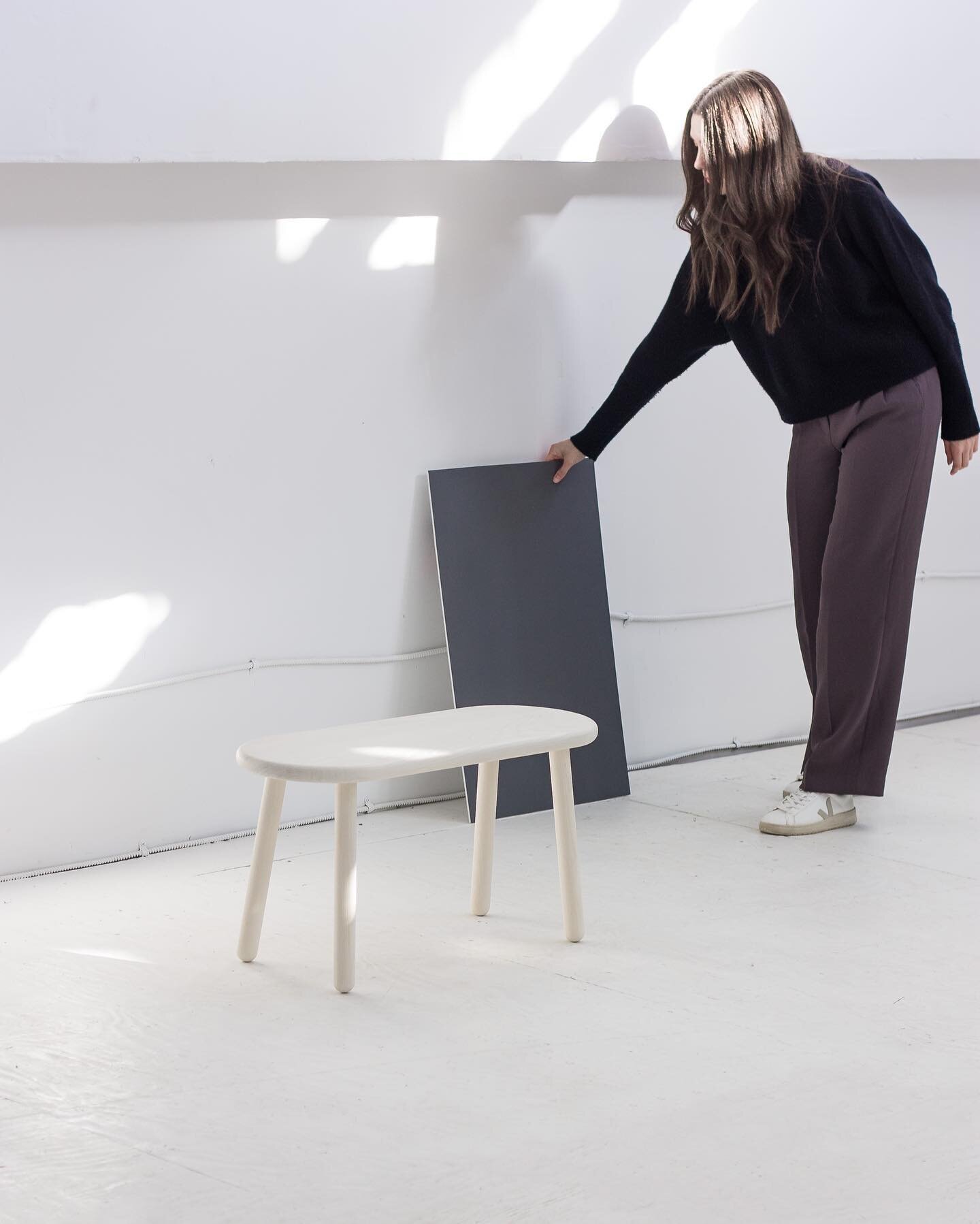 Simplicity in design, excellence in quality 

&bull;

Looking for the perfect simple white accent bench for your space? The Pillbox Bench &bull; mini is handcrafted with bleached ash and solid joinery, just right for the clean minimal look we all str