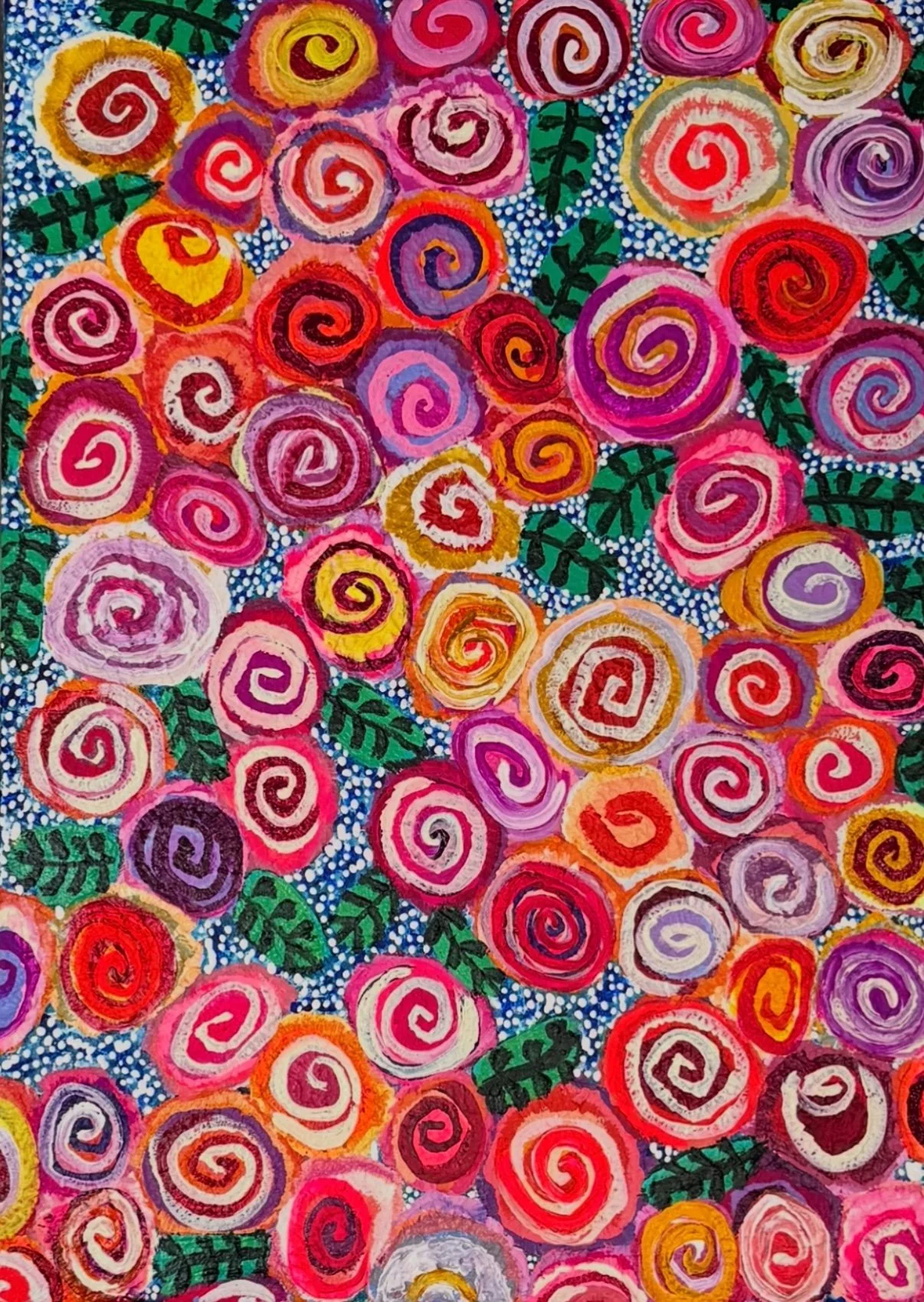 Roses! 2026. Acrylic, linen. 50 x 70 cm. Available. 