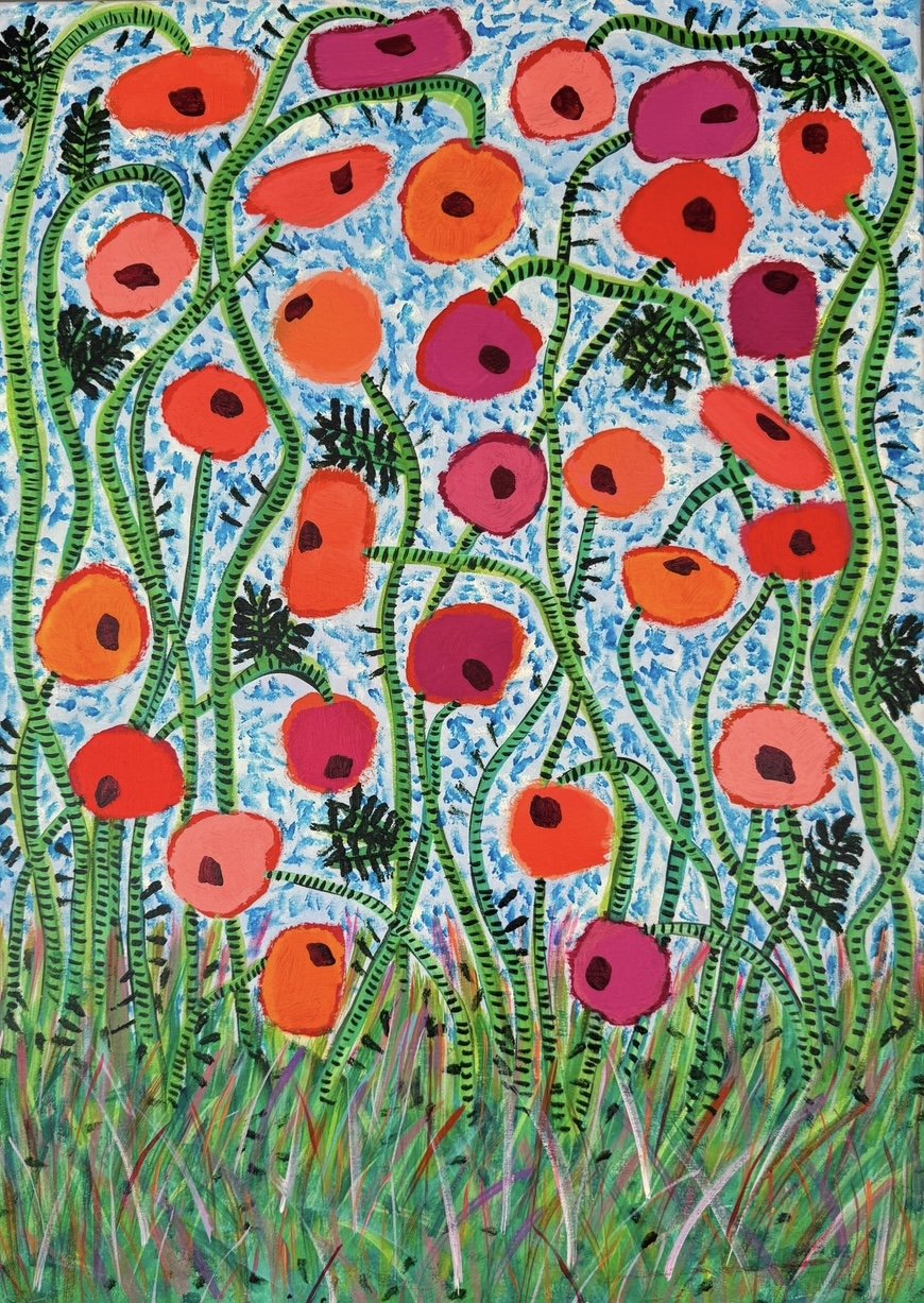 The Good Days. 2026. Acrylic, linen. 50 x 70 cm. Available. 