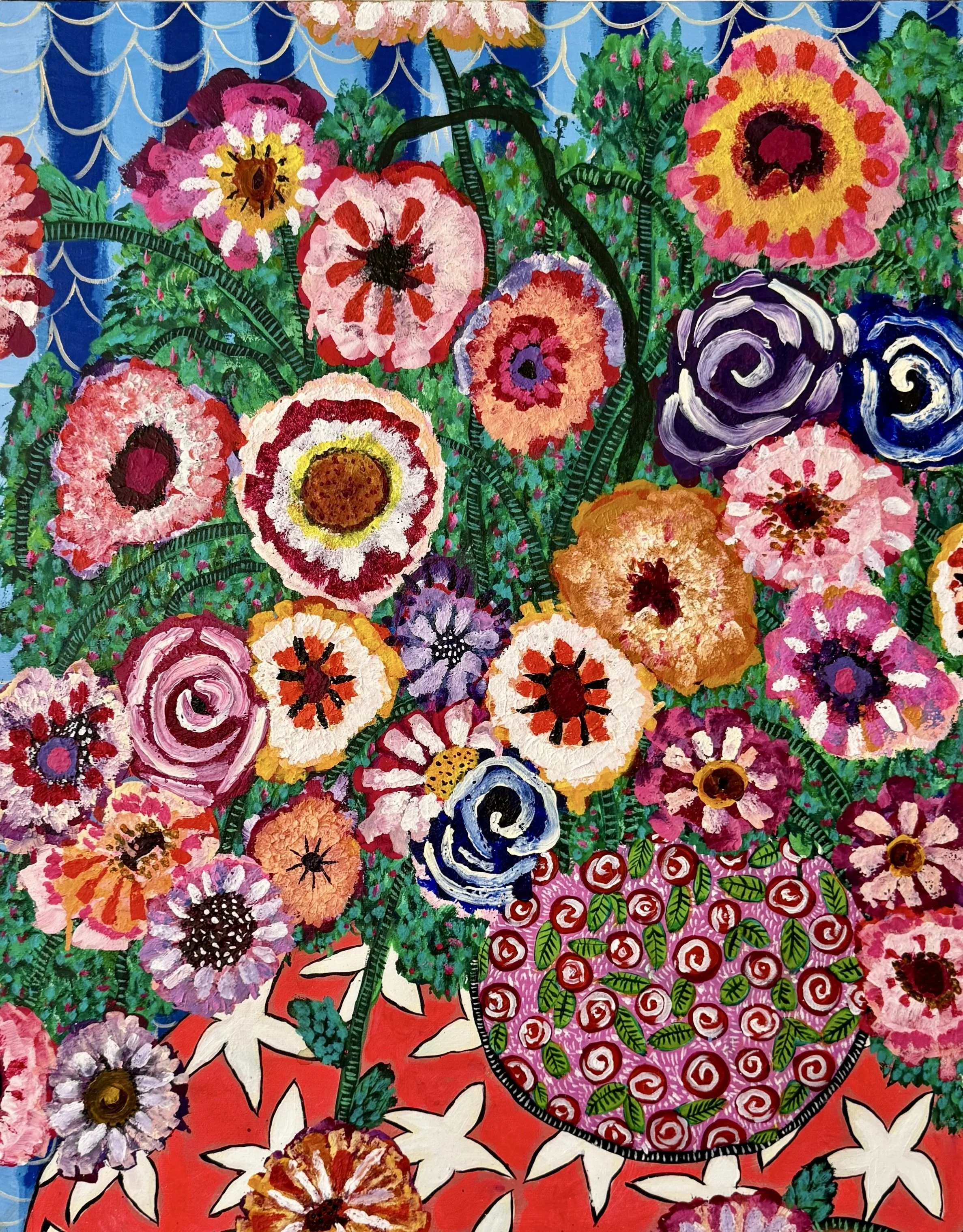 What Story Would You Tell If You Were Free (En présence des papillons bleus).  (The Presence of Blue Butterflies). 2025. Acrylic, linen. 92 x 73 cm. Available.