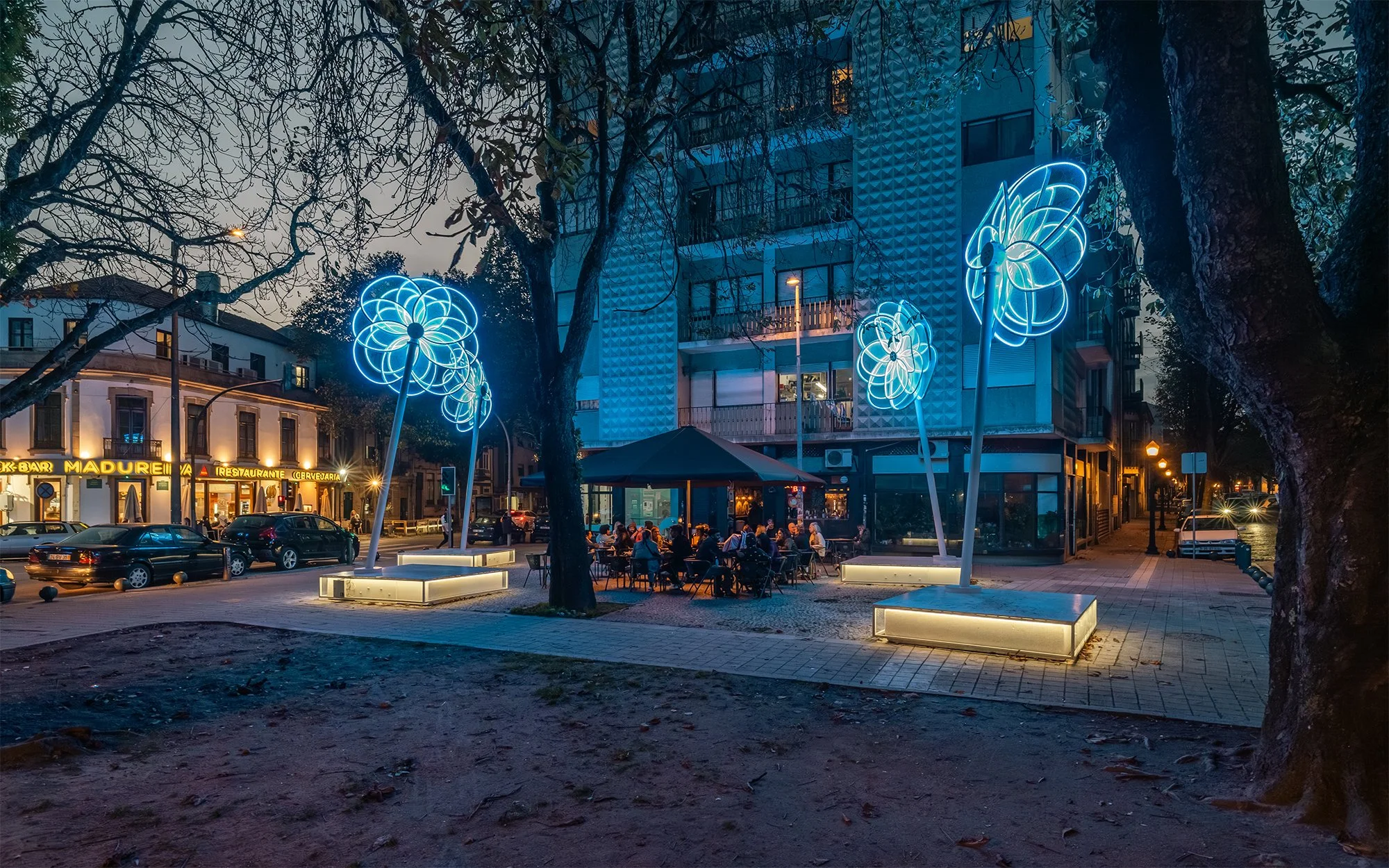 Giant Flower - blue color - Public Art