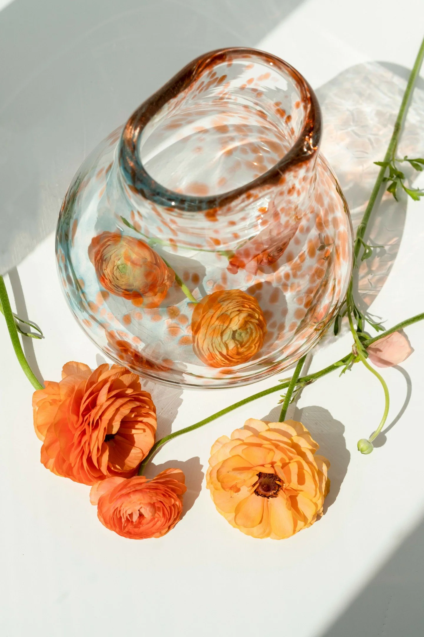 Love the light & flowers on Colour Conversations VIII 
📸 @emily.jean.vw
#uniquepiece #madeinportugal #lisbon #handprocessedglass #specialgifts #glasscollection #lisboa #portugal #collectibledesign #glassblowing #contemporaryglass #catarinapach