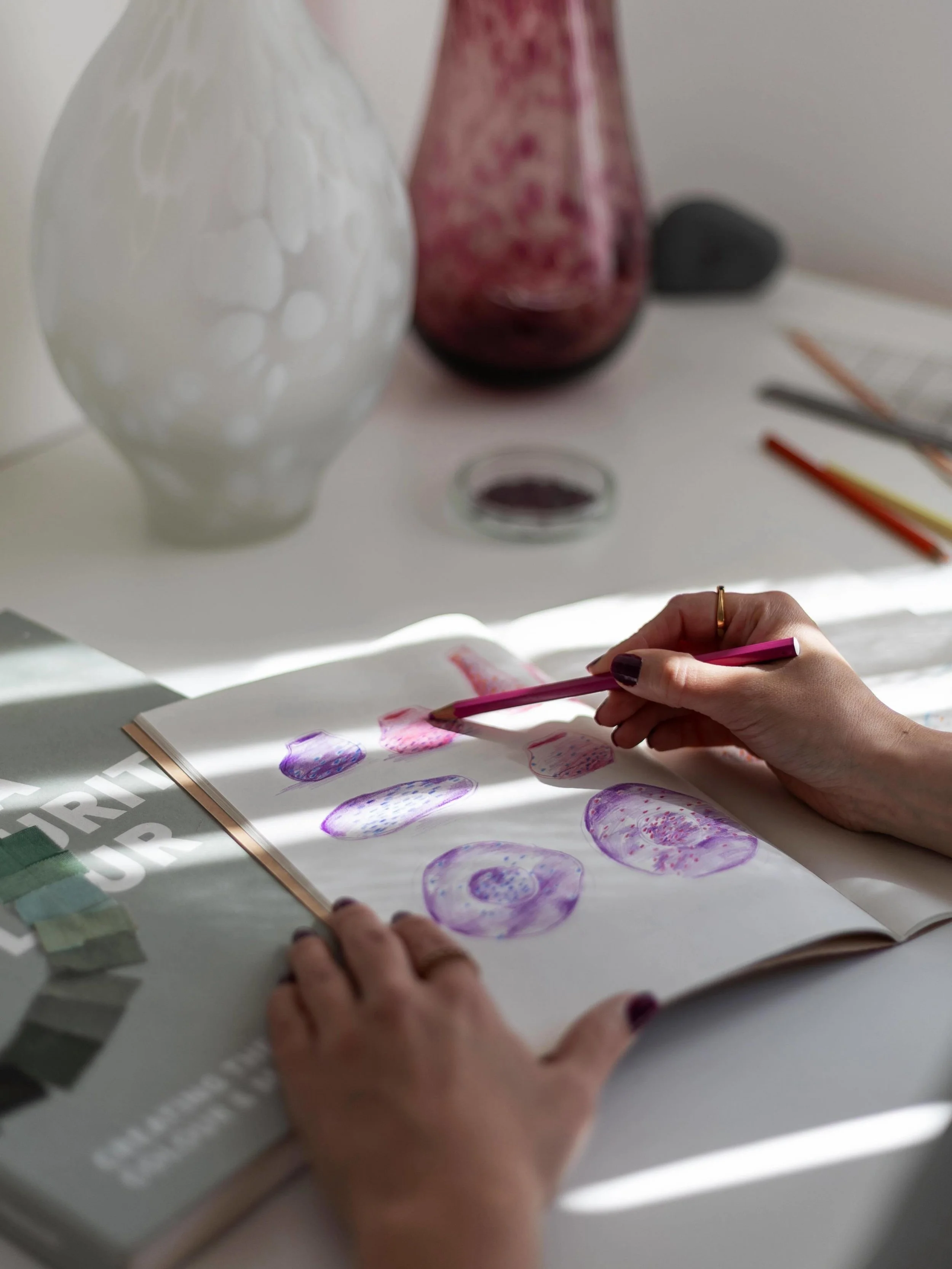 Sketches from the next glass collection, to be showcased during @lisbondesignweek at @bryonstudios in Santos, Lisbon. New pieces from Colour Conversations, which explore how colours speak to each other through the layering and transparency of glass a