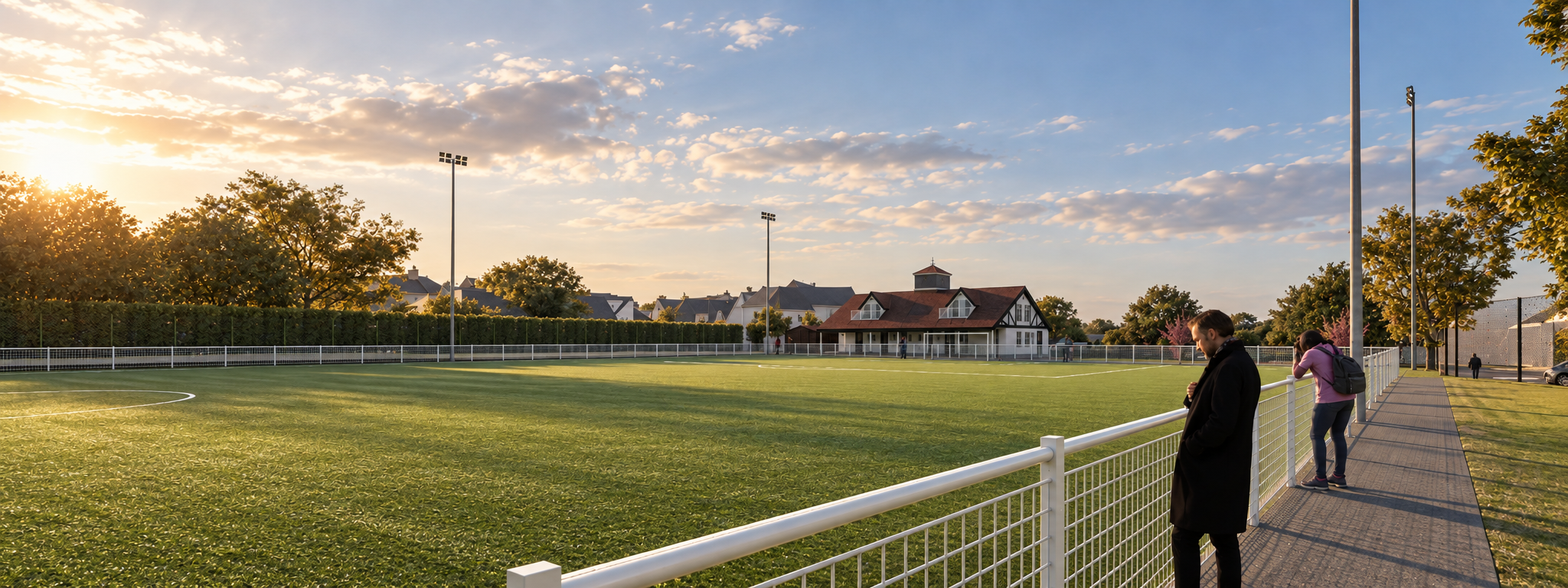 Impression of the view towards the pavilion across the 3G pitch