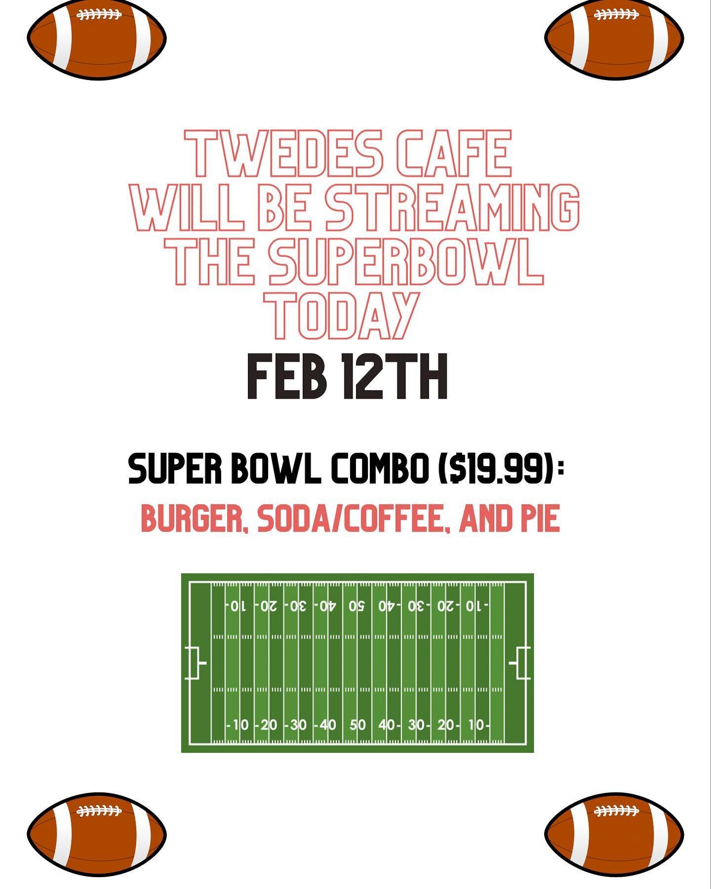 𝐂𝐡𝐢𝐞𝐟𝐬 vs. 𝐄𝐚𝐠𝐥𝐞𝐬, Come get the Super Bowl combo!! #twinpeaks #twedescafe #superbowl #gameday