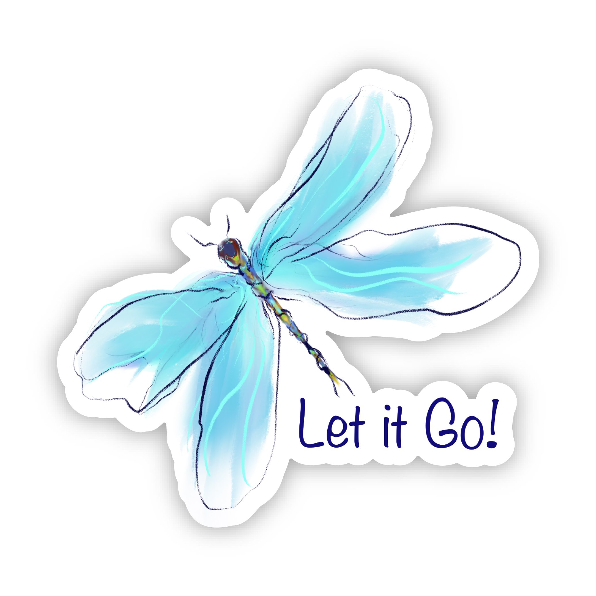 Let it Go Dragon Fly Sticker
