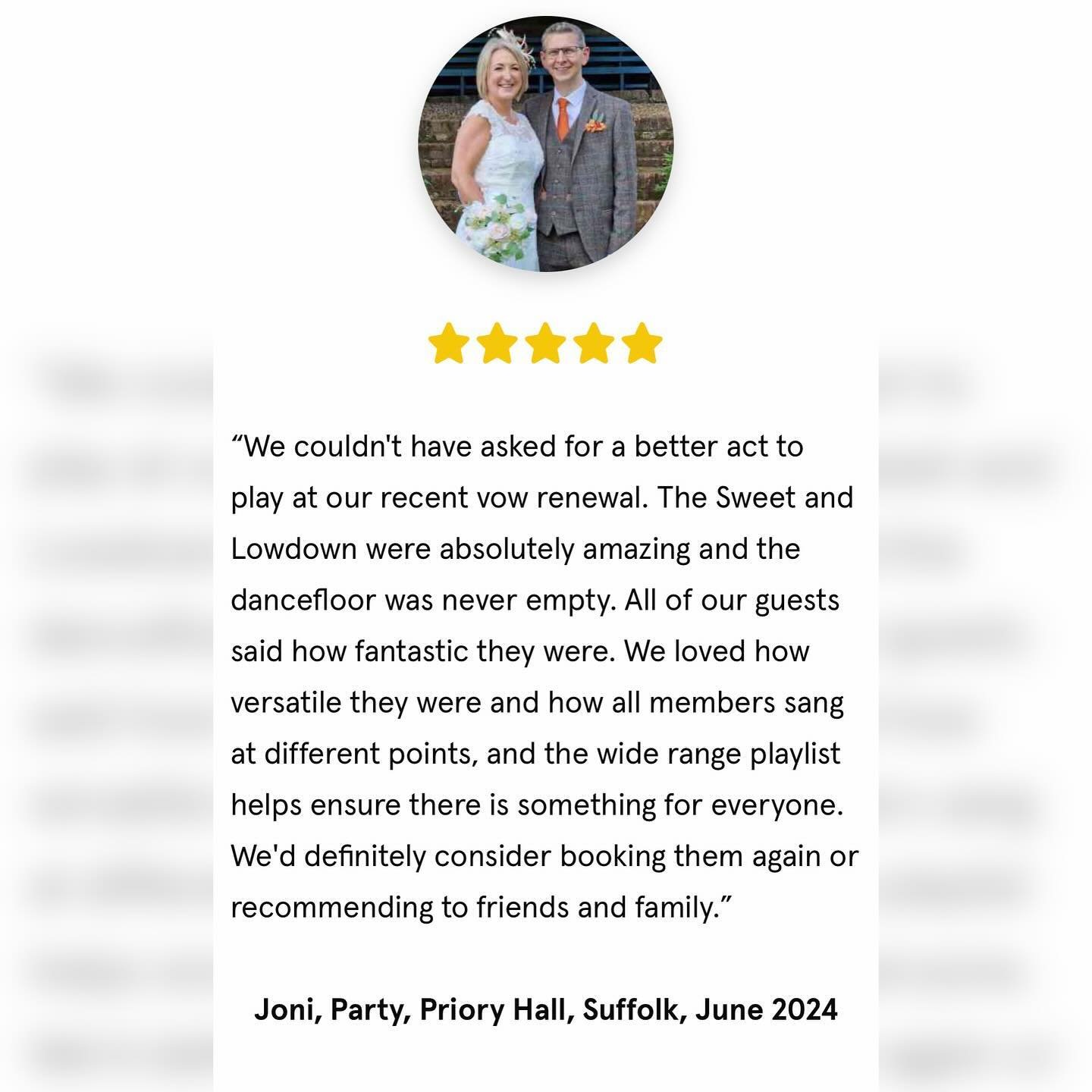 Check out some of our recent ⭐️⭐️⭐️⭐️⭐️ reviews!

#weddingband #brightonband #weddingsuk #functionband #uniquewedding #weddingsuppliersuk #partyband #livemusic #coverband #premiumwedding