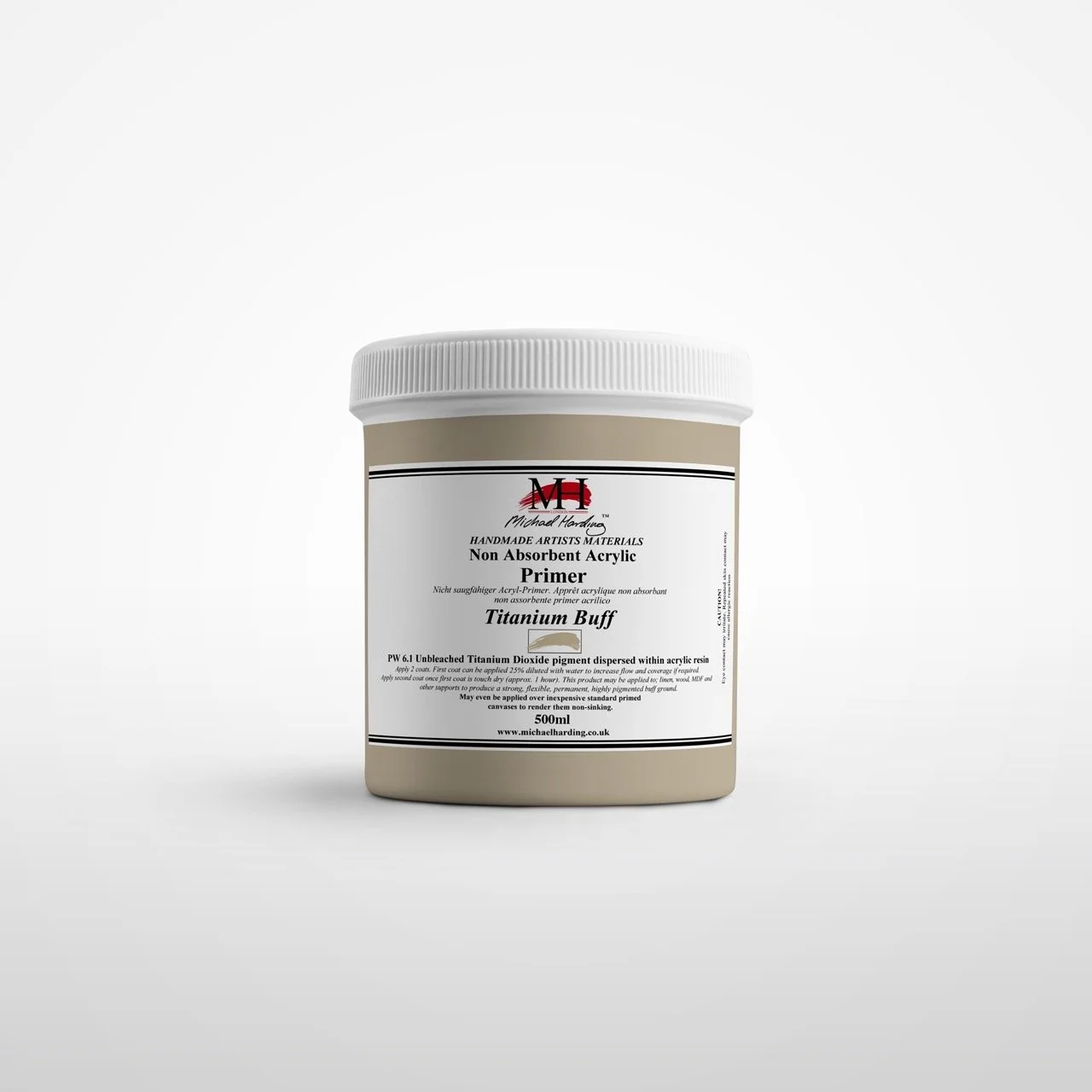 Michael Harding Non-Absorbent Acrylic Primer 500ml - Titanium Buff
