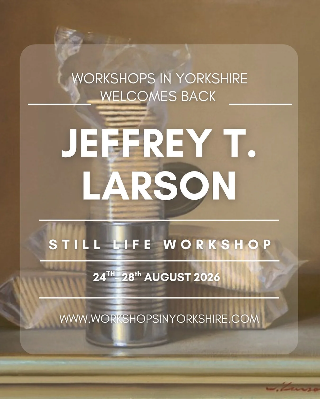 💫OUR GOOD FRIEND @jeffreytlarson IS COMING BACK FOR 2026! 💫

And&hellip; we&rsquo;re already over half FULL! 🔥

Over the course of the 5 days, Jeff will demonstrate, give individual critique, lecture, discuss and help you with all things still lif