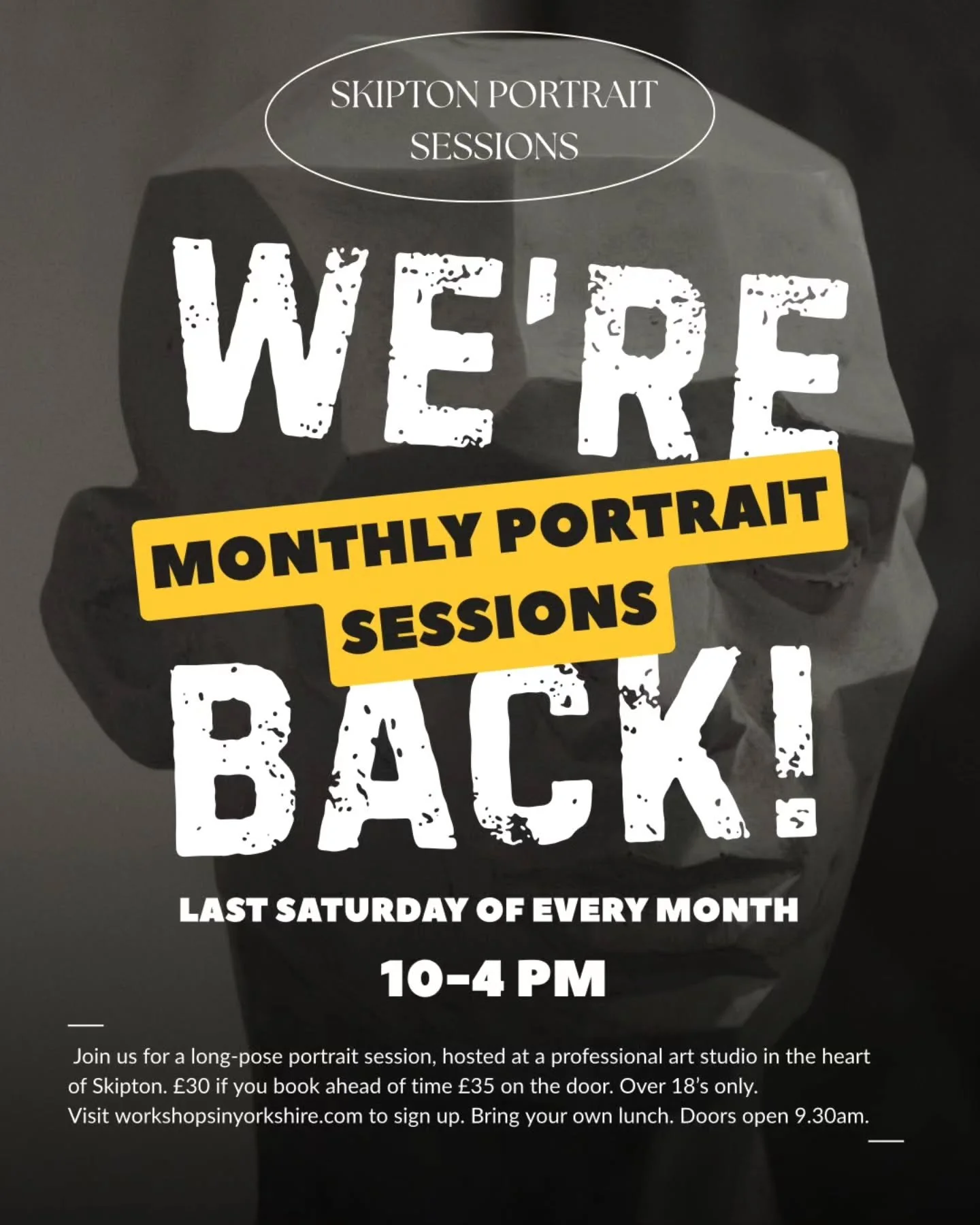 📣 Exciting news!
Skipton Life Drawing has a new name &ndash; we&rsquo;re now Skipton Portrait Sessions 🖌️✨

Our first portrait session takes place on Saturday 27th September &ndash; the perfect chance to dive into portrait studies from life in a fr