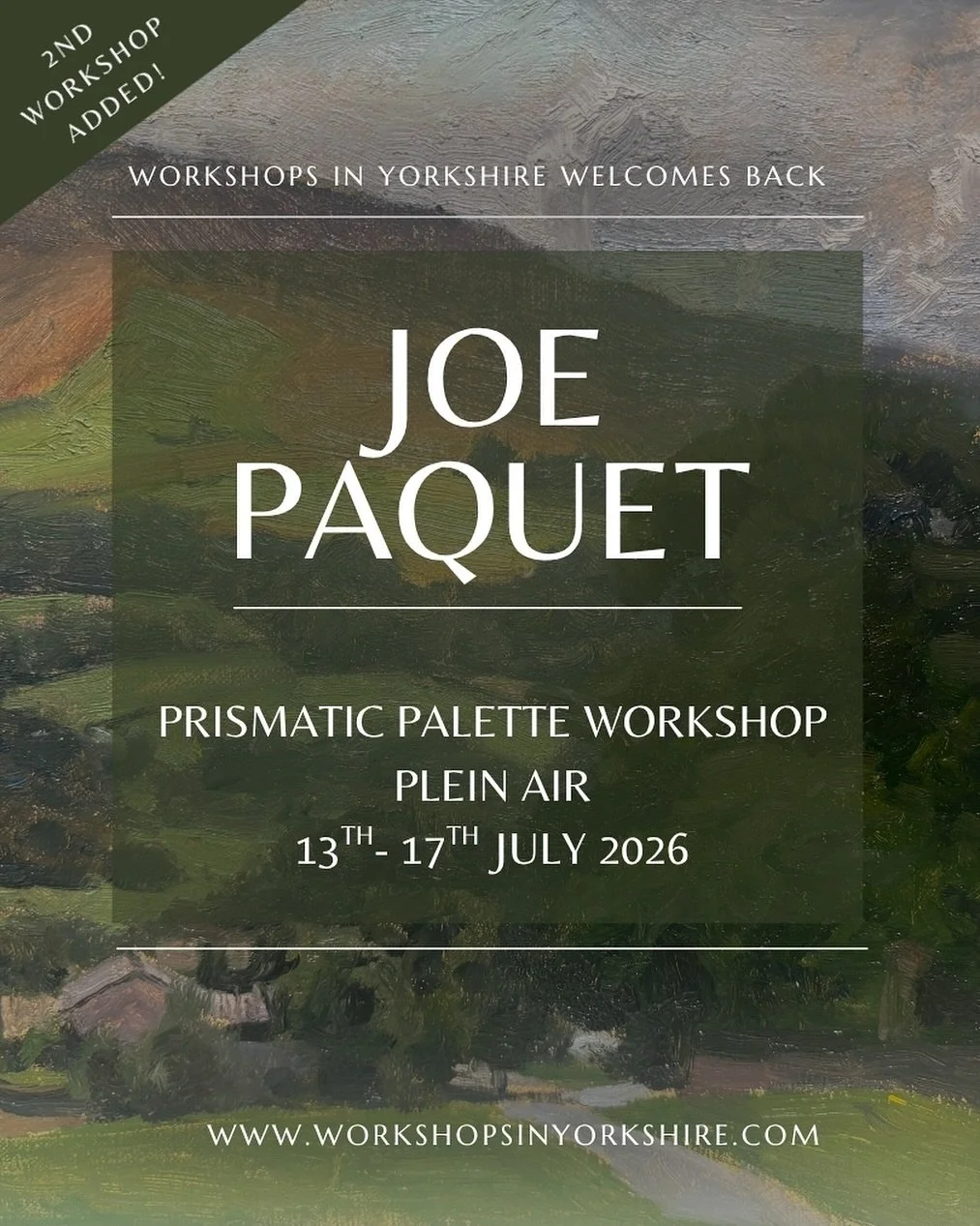 🌳SECOND WORKSHOP ADDED!!🌳 

We are so happy we managed to get Joe Paquet to stay another week with us here in Yorkshire next Summer! @paquetjoe 

With the first workshop selling out in record time, the waitlist was HUGE. We knew this needed to happ