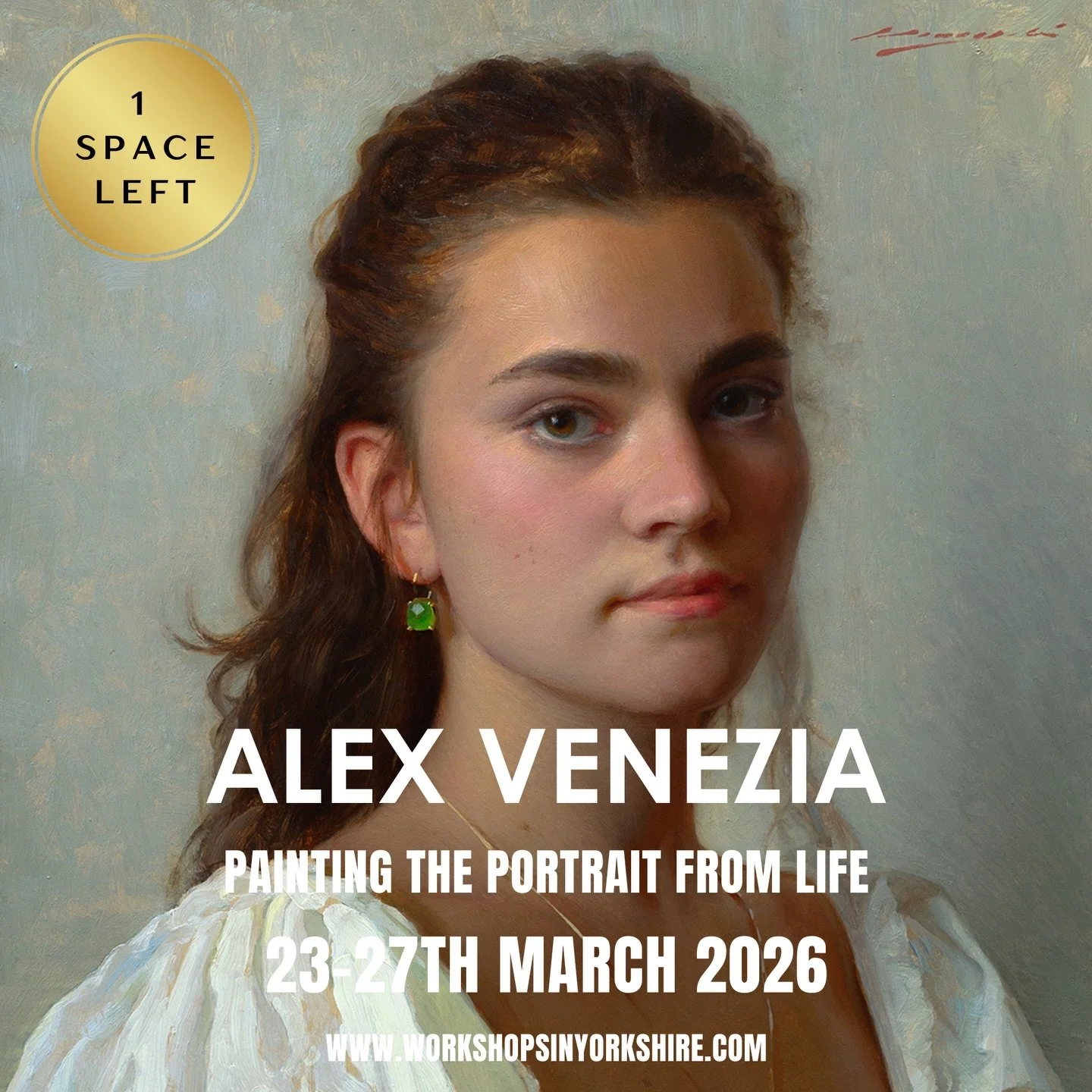 ⚡️ONLY ONE SPACE LEFT!⚡️

In one week, I&rsquo;ll be hosting a painting workshop with artist Alex Venezia &mdash; and it&rsquo;s all about slowing down, learning to see &amp; capturing the portrait for a full week. @alexjvenezia 

This isn&rsquo;t ab