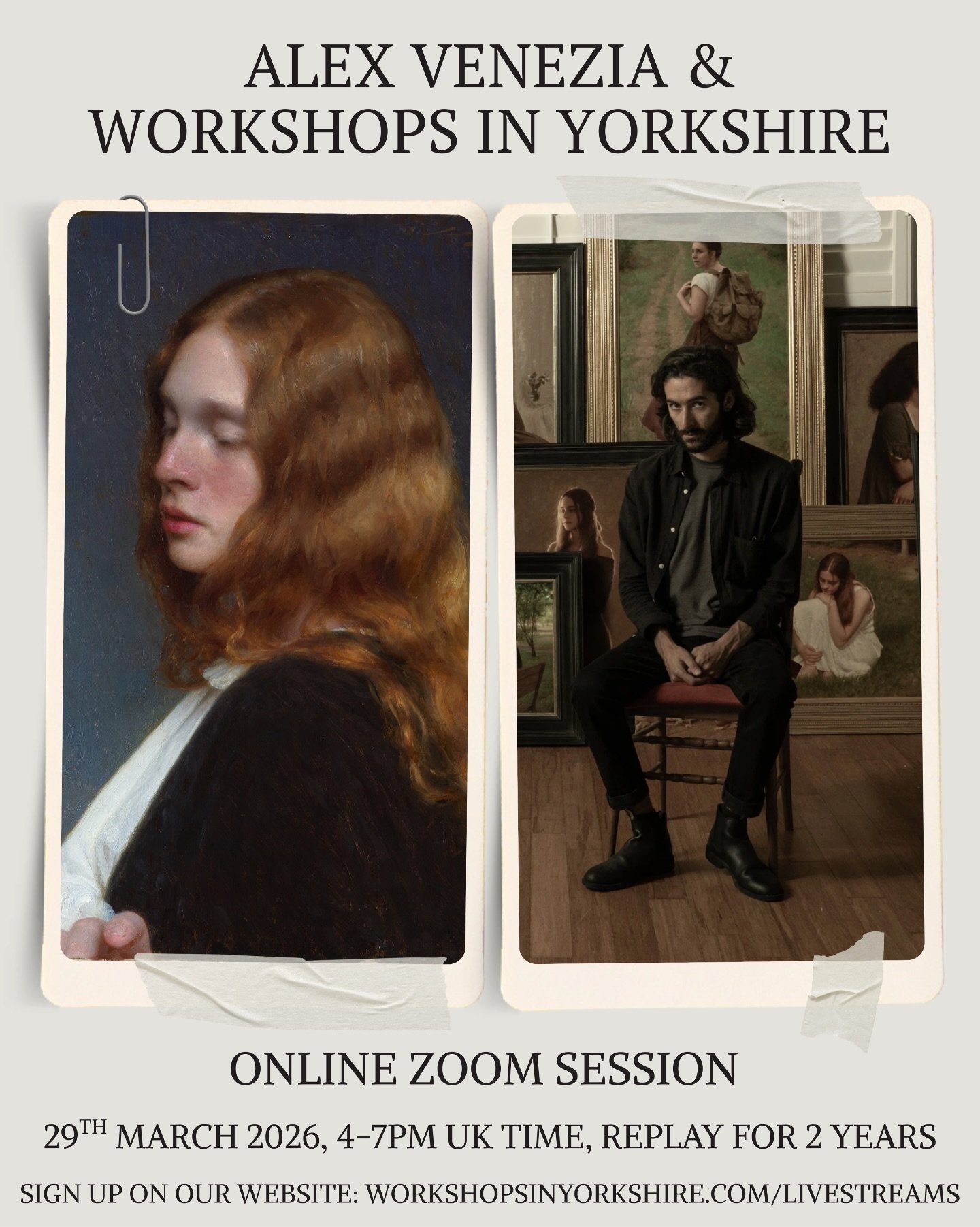 Join Alex Venezia, from the comfort of your own home whilst we watch Alex paint the portrait from the live model, for 3 hours. @alexjvenezia 

🎨 MEDIUM: OILS

🎨 SKILL LEVEL: ALL LEVELS

🎨 DURATION: 3 HOURS

🕰️ STARTS 4PM UK TIME 

📺 REWATCH FOR 