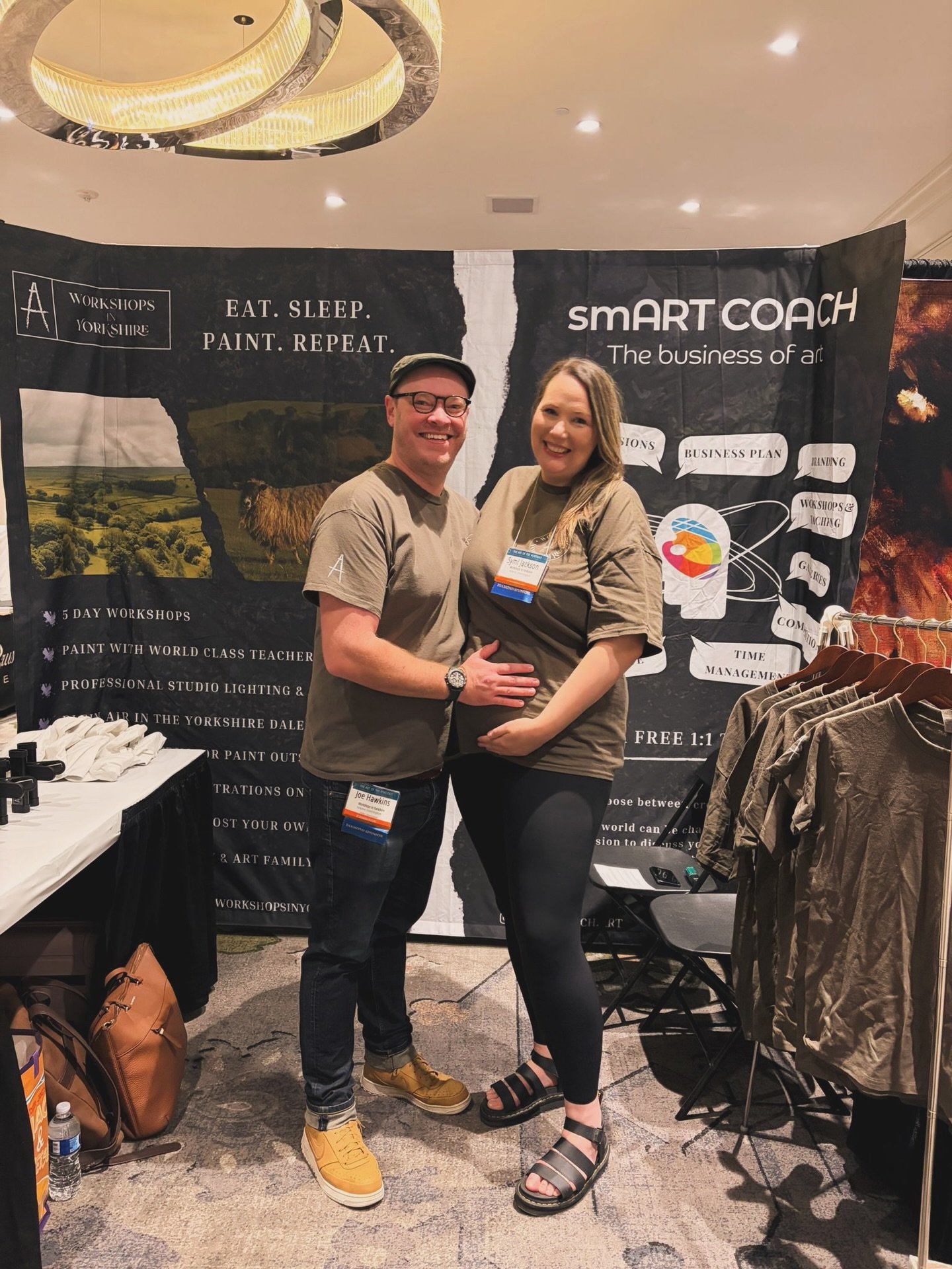 We are excited to be back at the @the_portrait_society again! 💫 

And this year, even though we couldn&rsquo;t bring Isla Baby, Hawkins No. 2 is with us and cooking in the oven. 🤰🏽

Come and say hello 👋🏻 

Super excited to give out hugs all week