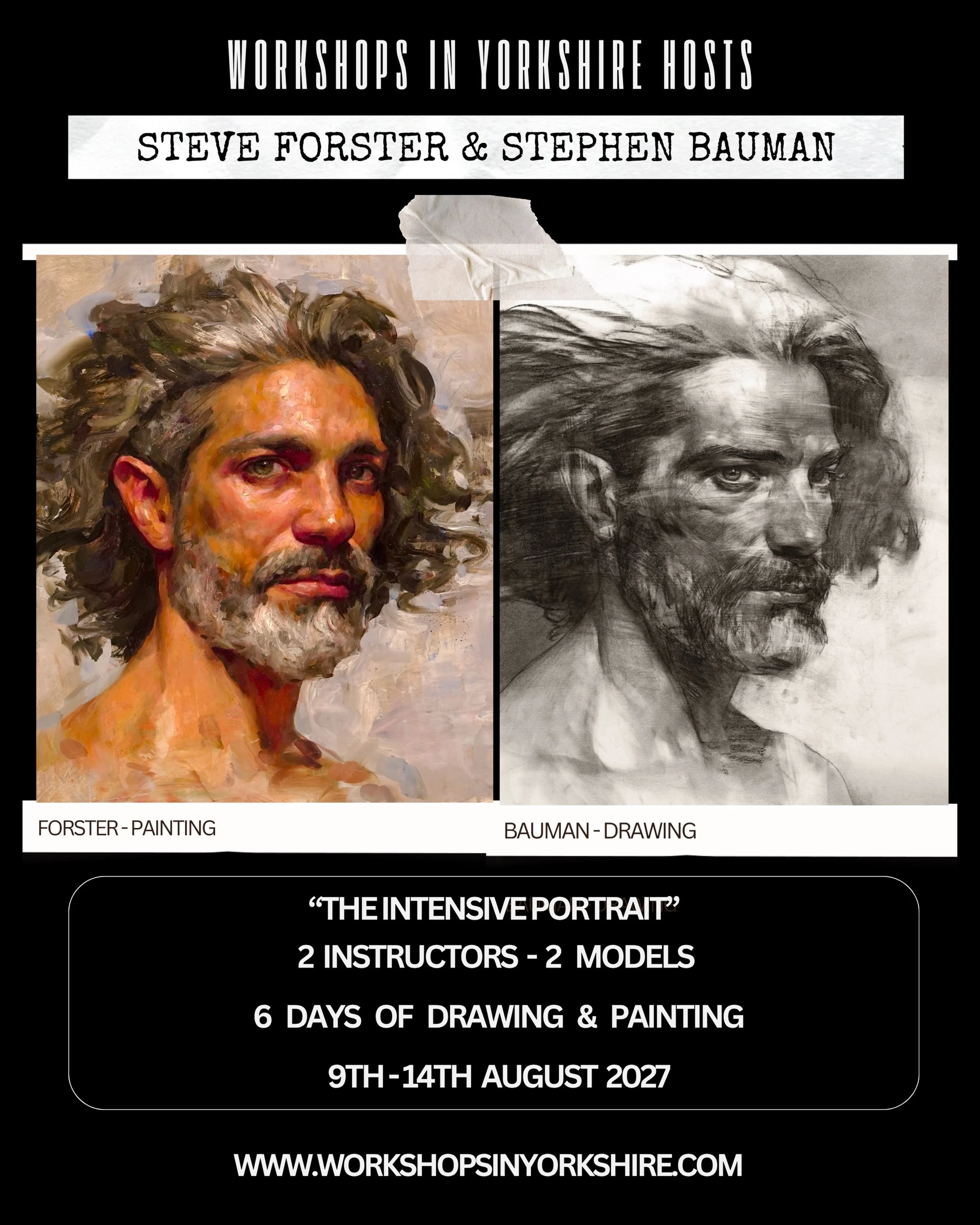 🚨 DOUBLE TROUBLE 🚨 

@stephenbaumanartwork will be back for 2027, this time with the incredible @steveforsterpaintings ❤️&zwj;🔥 We cannot wait! Neither can our students apparently! Only 6 spaces left on this workshop!!💨 

6 days of drawing and pa