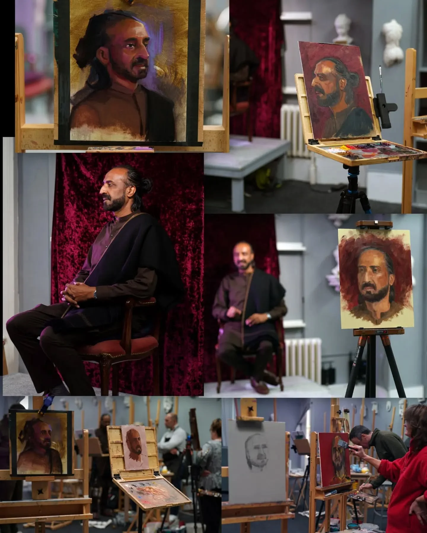 We had the amazing model @razwanartist sitting for us today. He brought such a wonderful positive energy to the day.

The next session is classical portrait with @lukethompson_art  on 31st October.

The next Contemporary session is DATE CHANGE Nov 7t