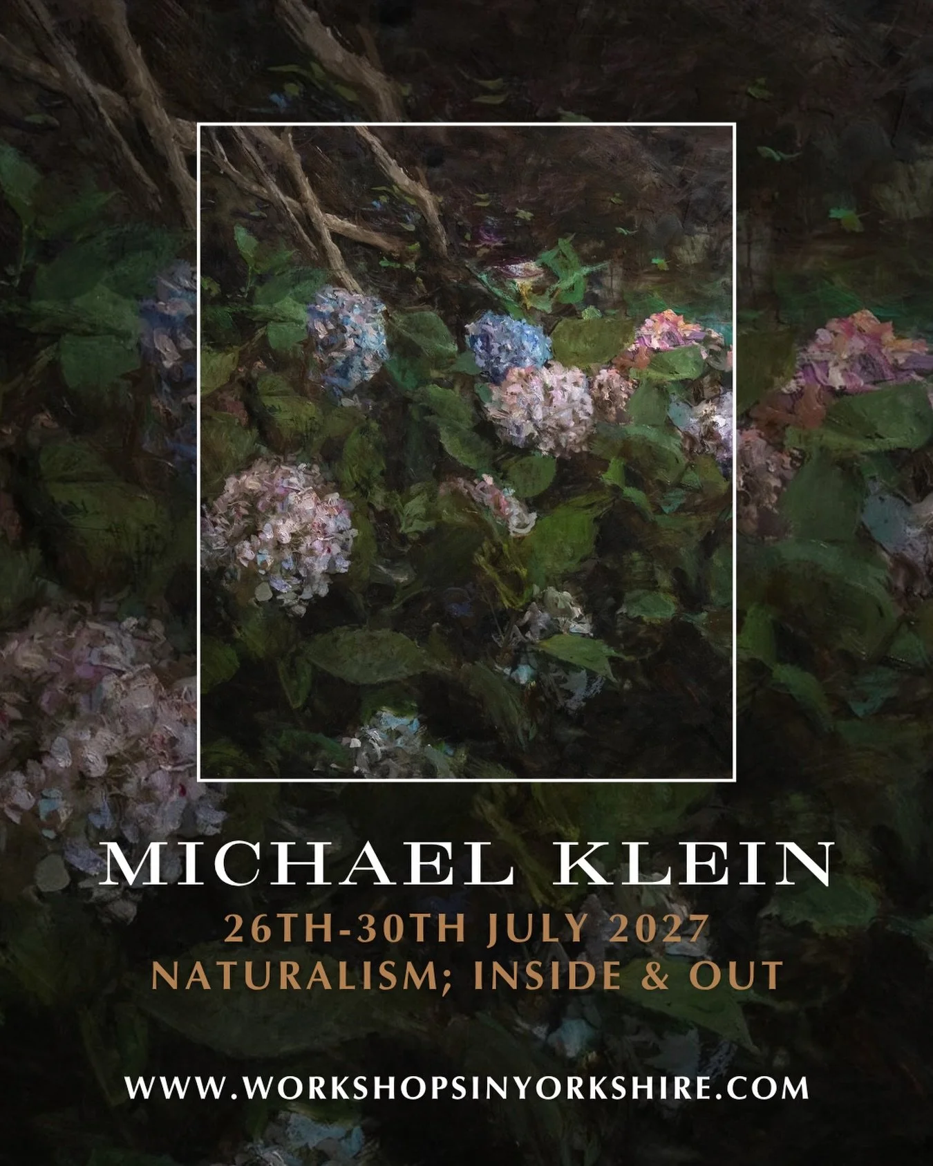 🚨 BACK FOR A THIRD TIME &amp; OVER HALF FULL! 🚨 

The one and only @michaelkleinpaintings 🌷 

Joe and I cannot wait to host our incredible friend, @michaelkleinpaintings next year. This workshop will be a little different! Studio time &amp; Outdoo