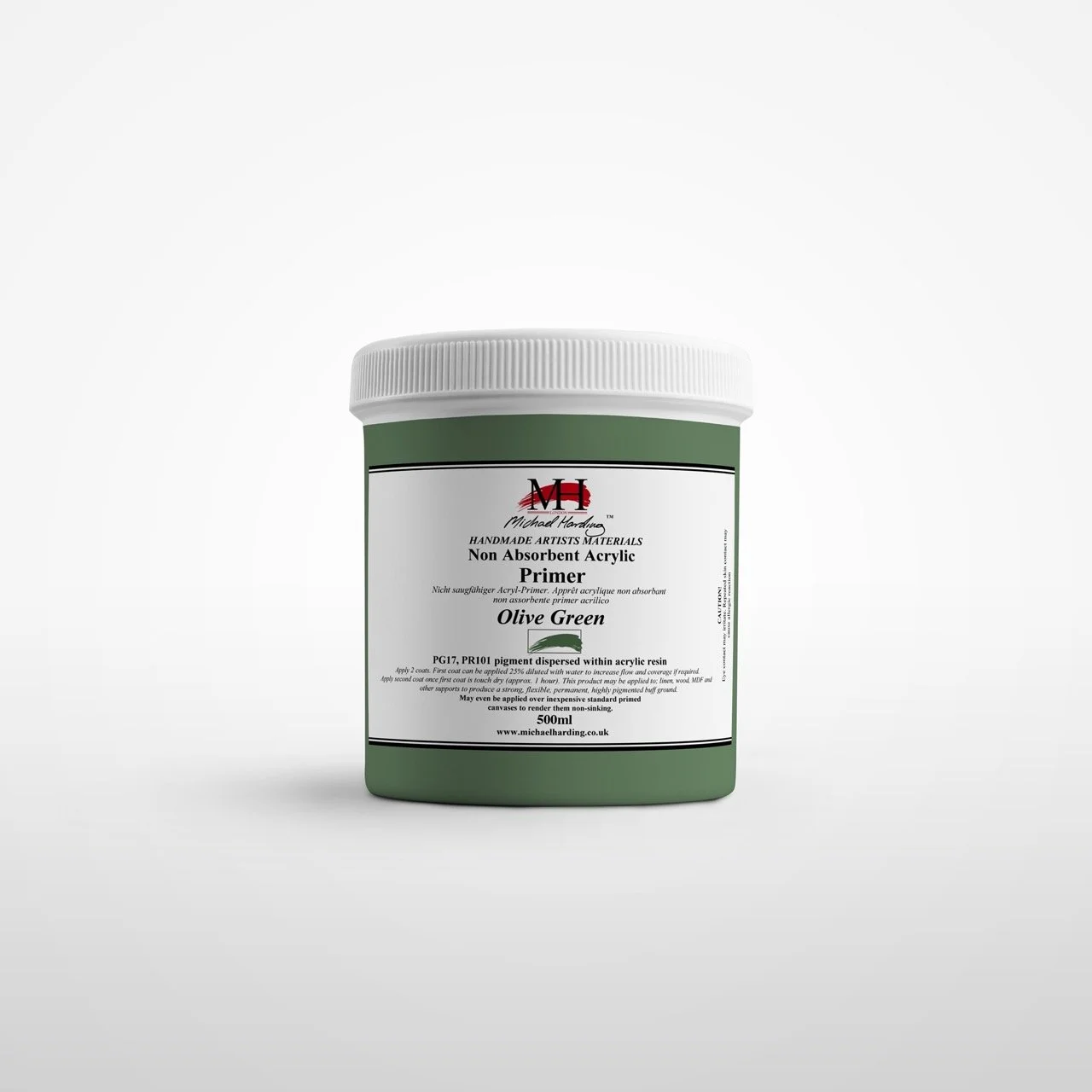 Michael Harding Non-Absorbent Acrylic Primer 500ml - Olive/Moss Green