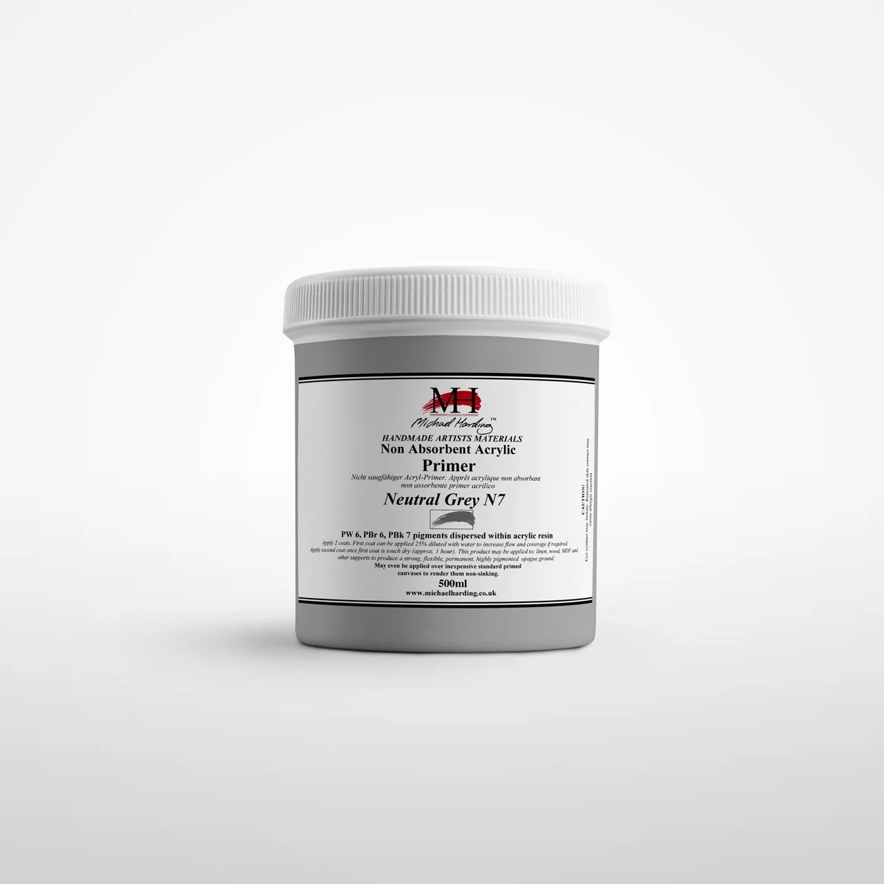 Michael Harding Non-Absorbent Acrylic Primer 500ml - Neutral Grey (N5)