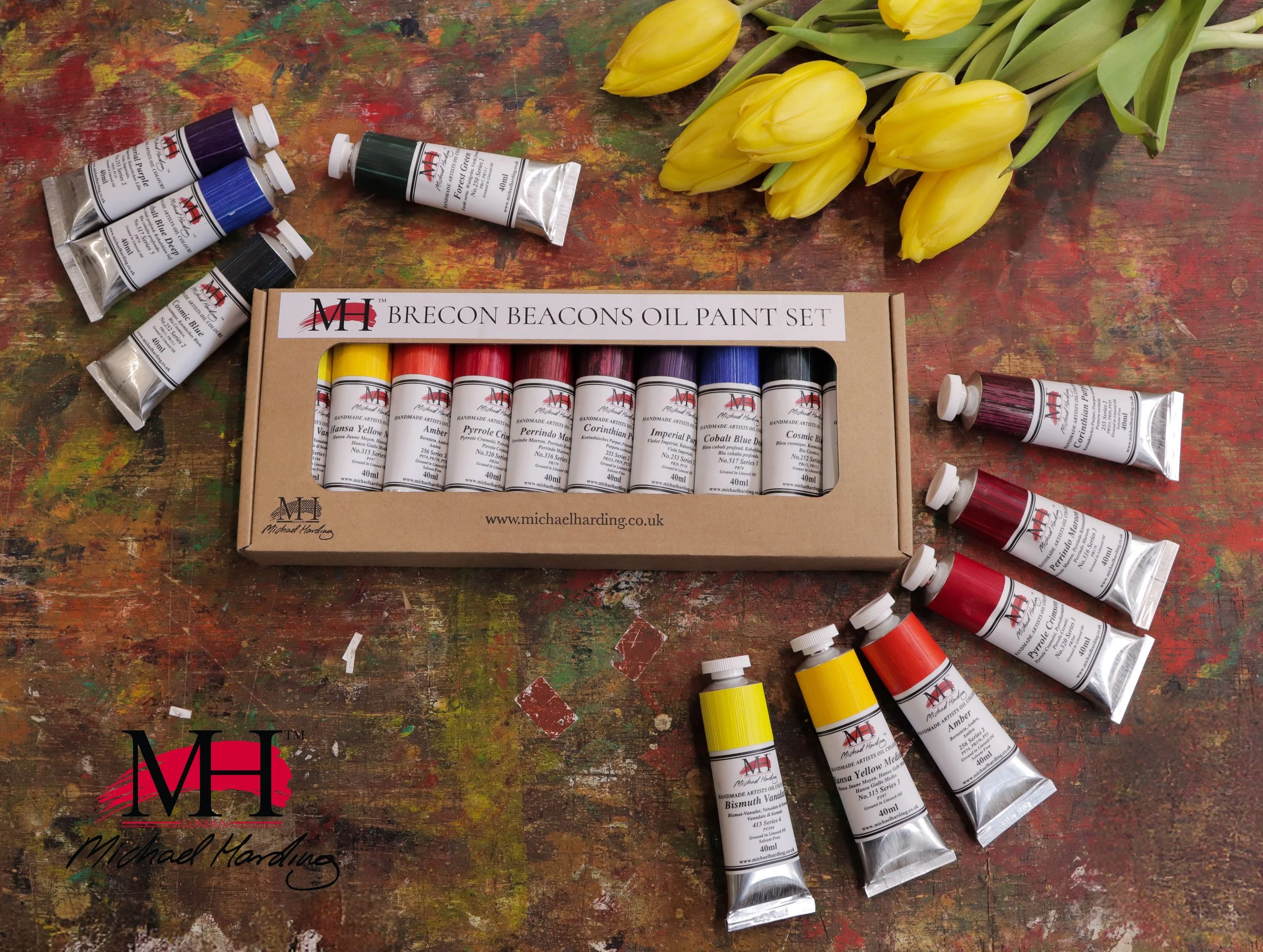 Michael Harding Oil Paint 40ml The Brecon Beacons Set of 10