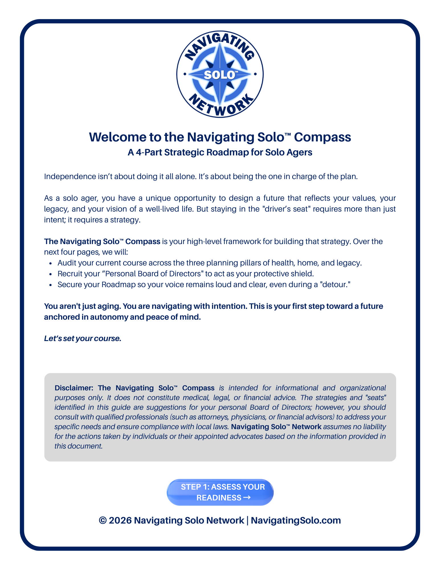 Navigating Solo™ Compass