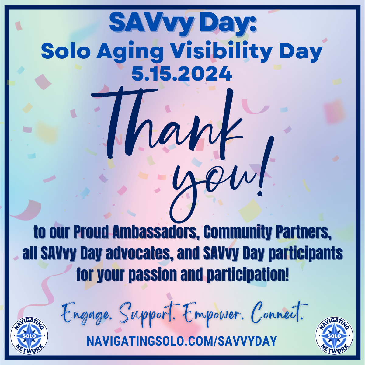SAVvy Day: Solo Aging Visibility Day — Navigating Solo Network: The ...