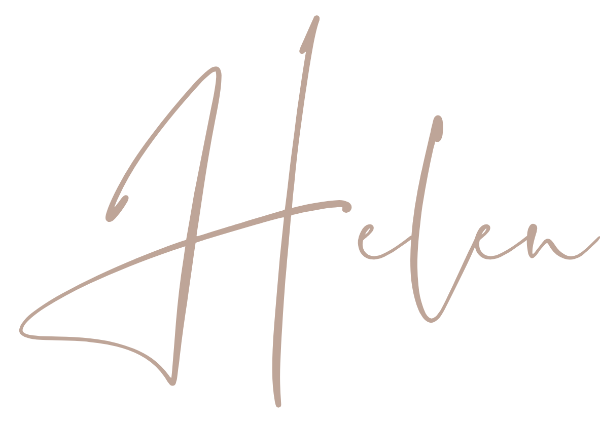 The word Helen in a flowy font and in the shade of rose.