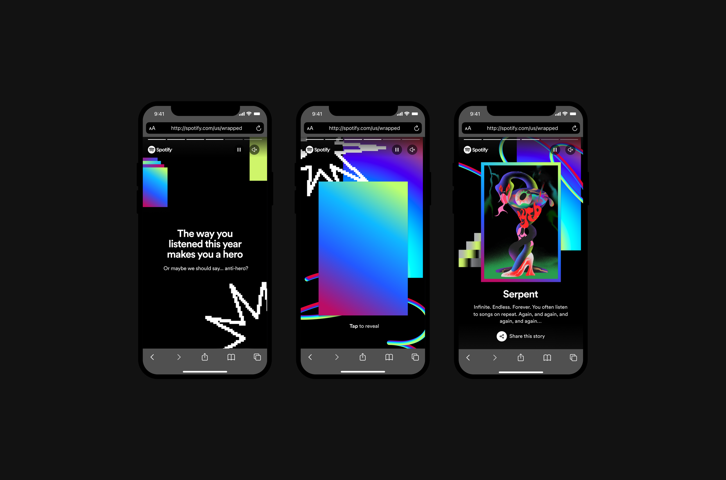 "Me in 2023" data story in the mobile web experience