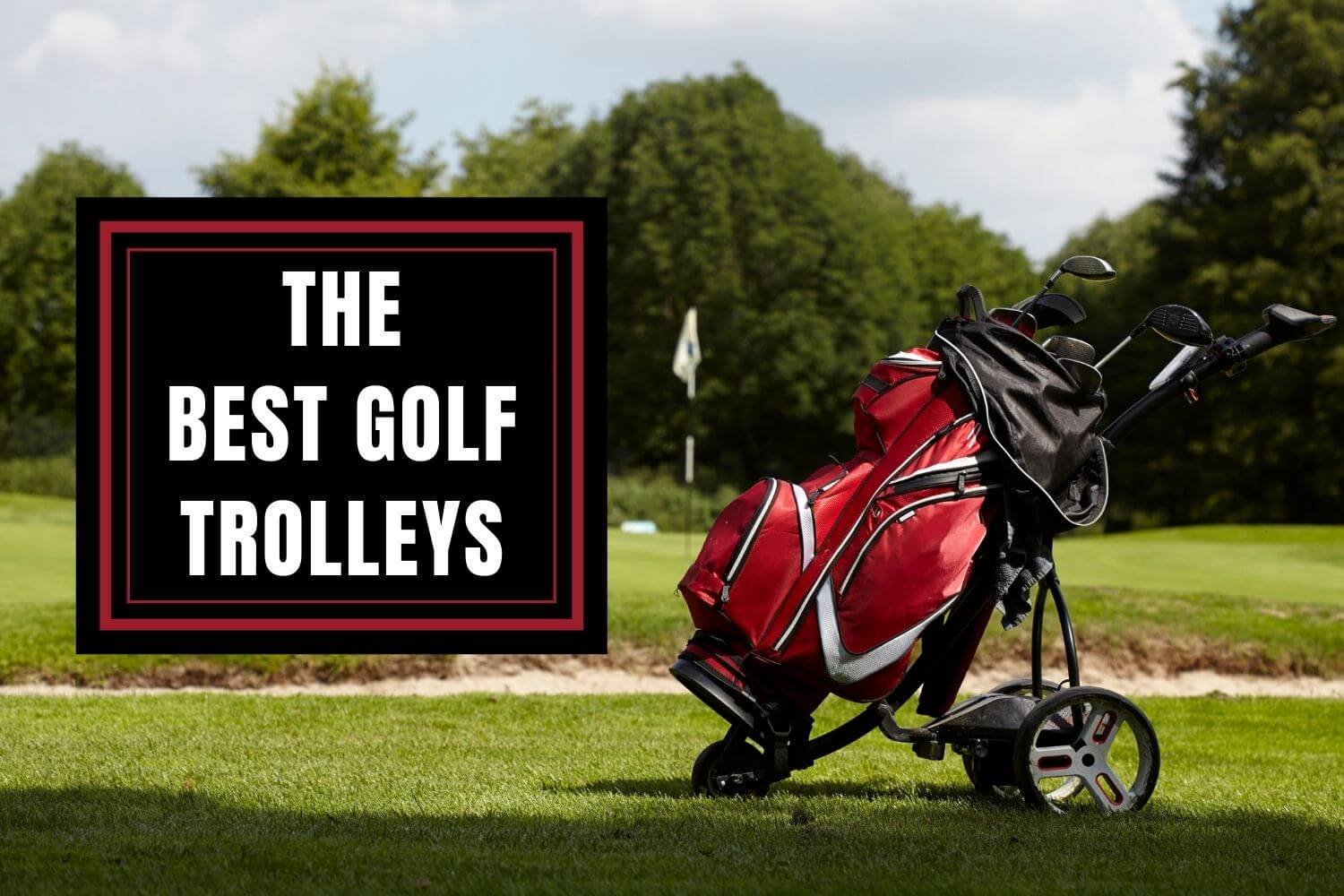 golf trolley holding a golf bag