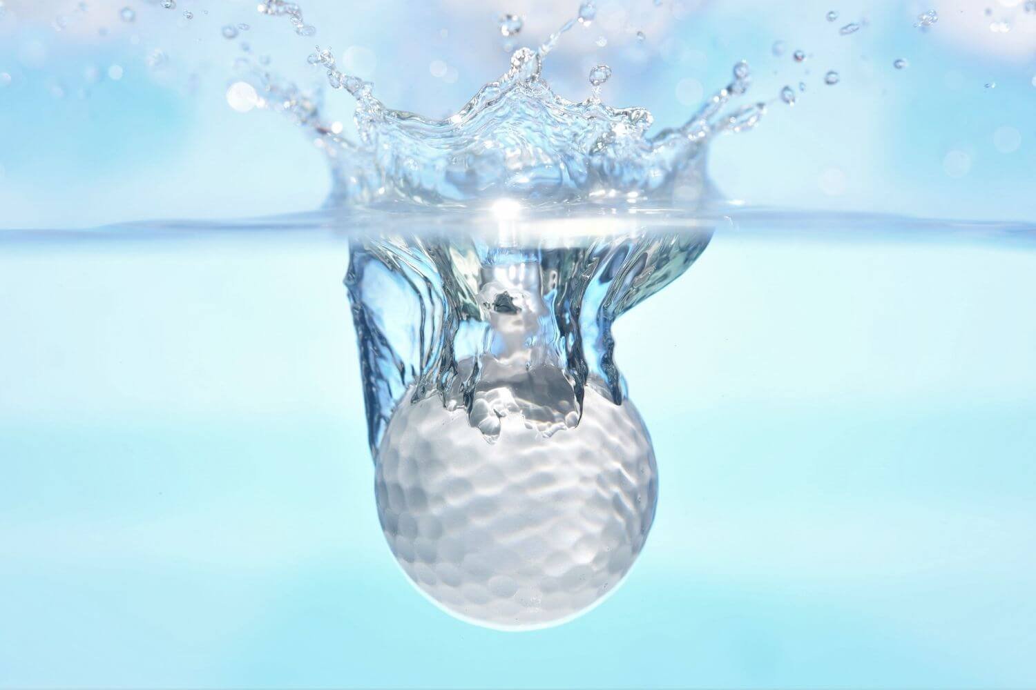 golf ball in water