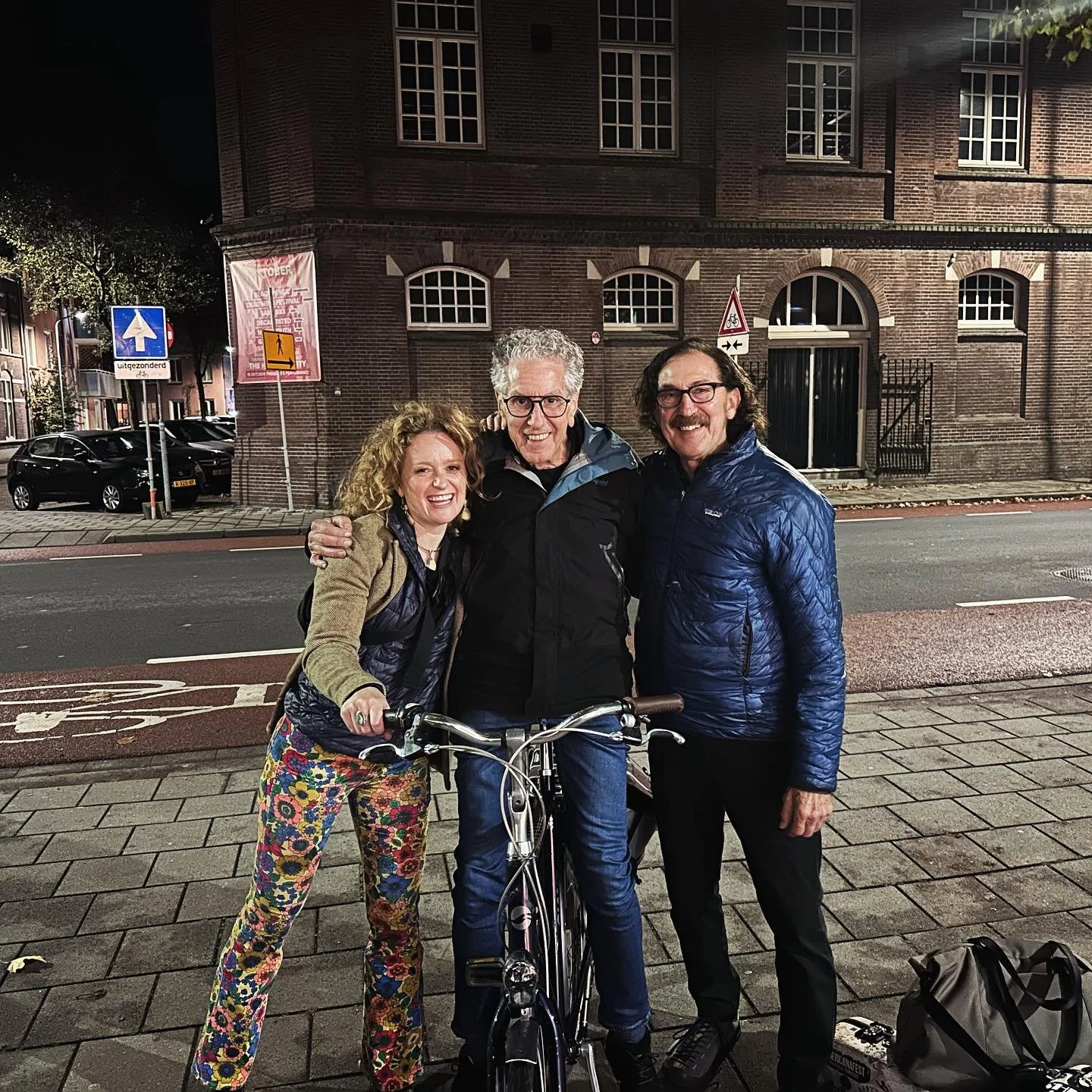 Is there anything more Dutch than bidding farewell to your concert promoter before he takes off into the night on his bicycle?!

What a wonderful show tonight in Den Bosch at The Blue Room. Thank you Ad for having us. If we were only to have one show
