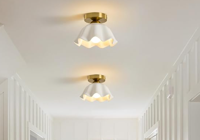 Vintage Gold Semi Flush Mount