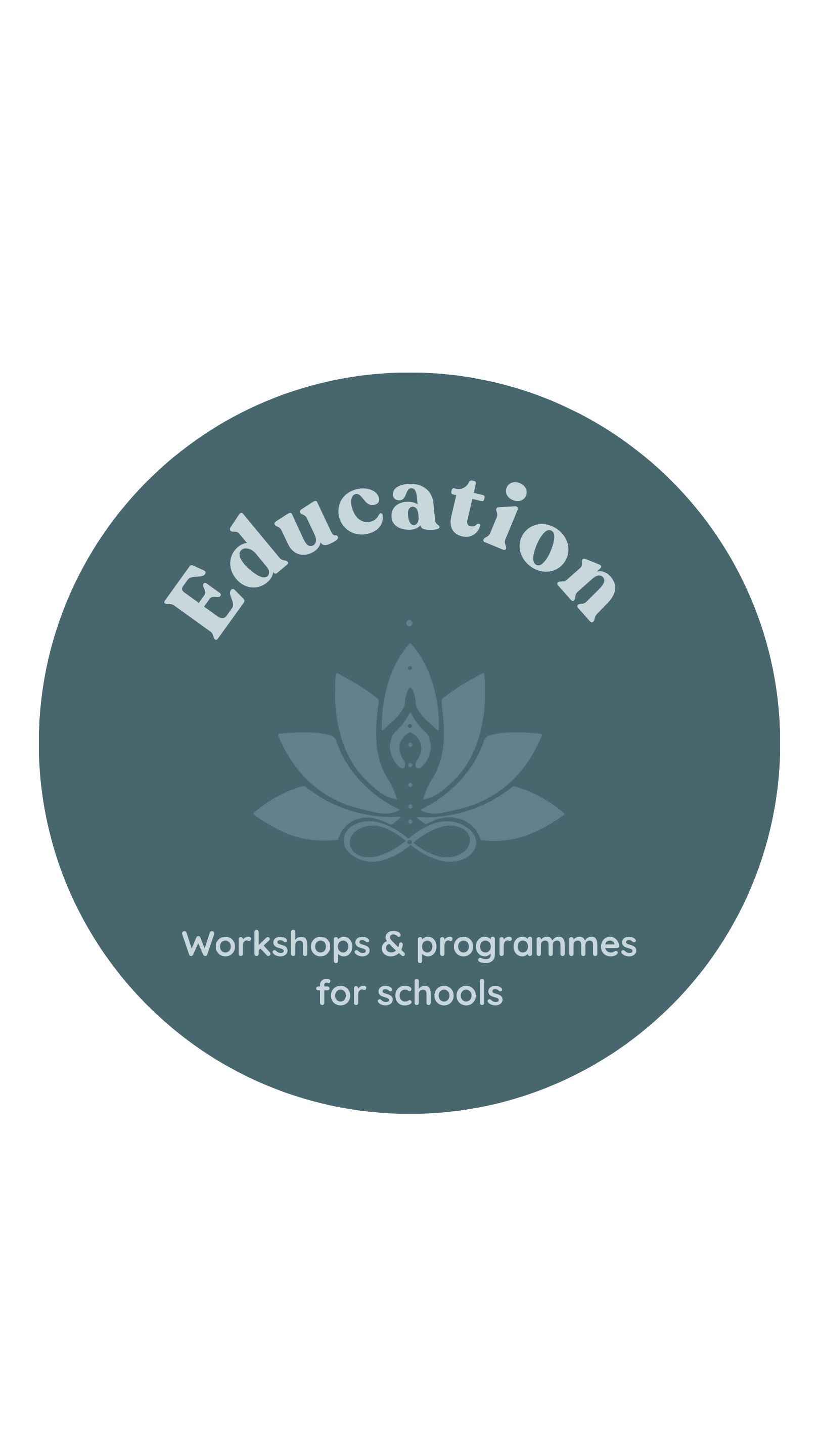 Blue circular logo with the word 'schools' at the top, a lotus flower with a candle at its center, and the phrase 'Cultivating Connection' at the bottom.