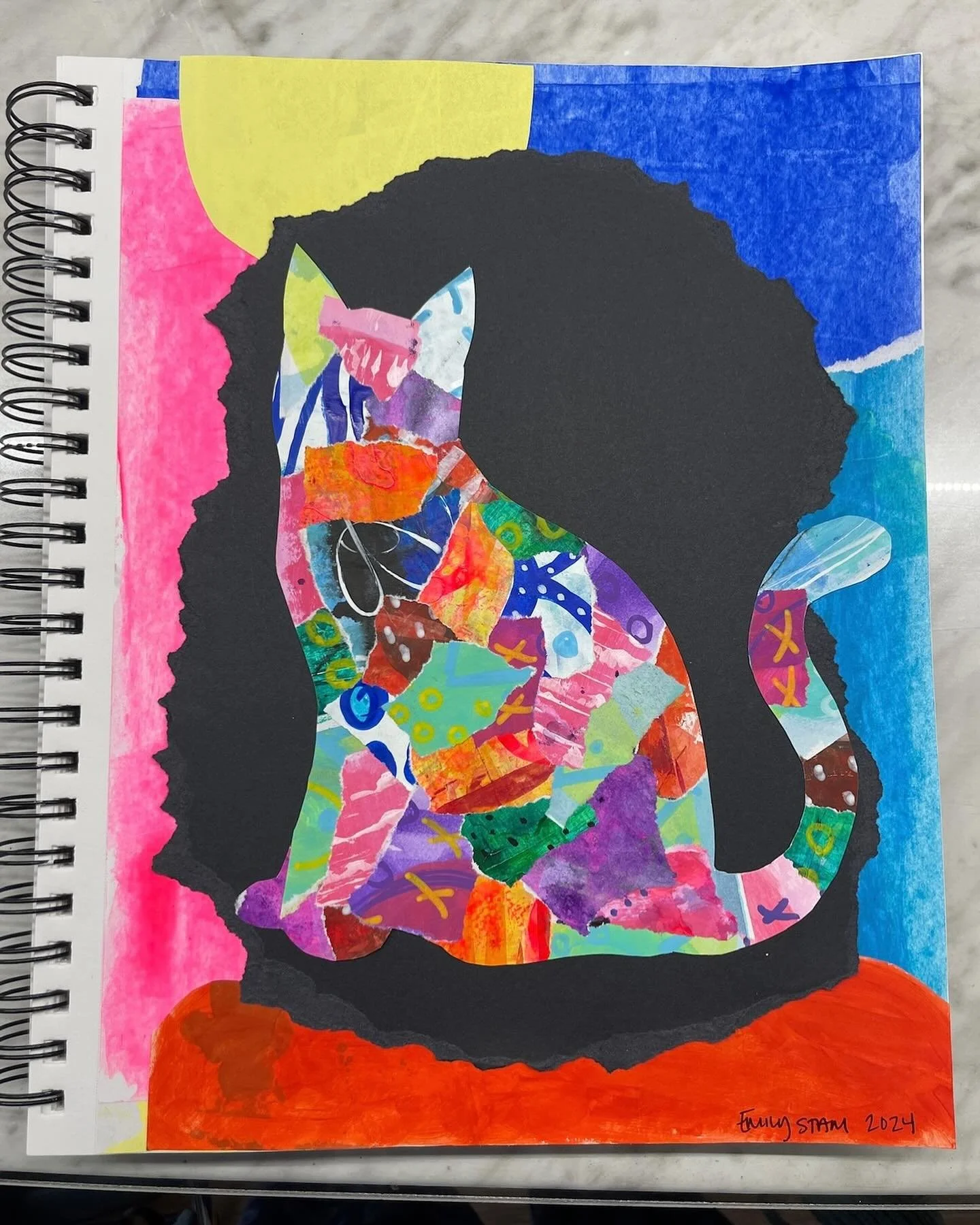 I loved this #lifebook2024 lesson by @kimdellow. It was great to be able to use up some of my scraps. 
#reconfigurereimaginereuse #mixedmediaartist #collageart