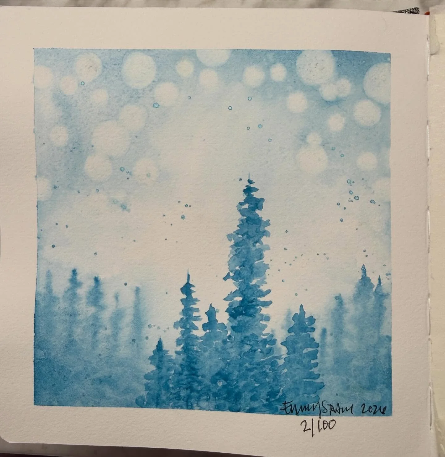 I decided to use the official #100dayproject as an opportunity to also participate in the #amberandfriends100daypaintalong. Here are days 1 and 2 of week one-bokeh effect. I love it!

#dothe100dayproject #watercolor #bokeheffect