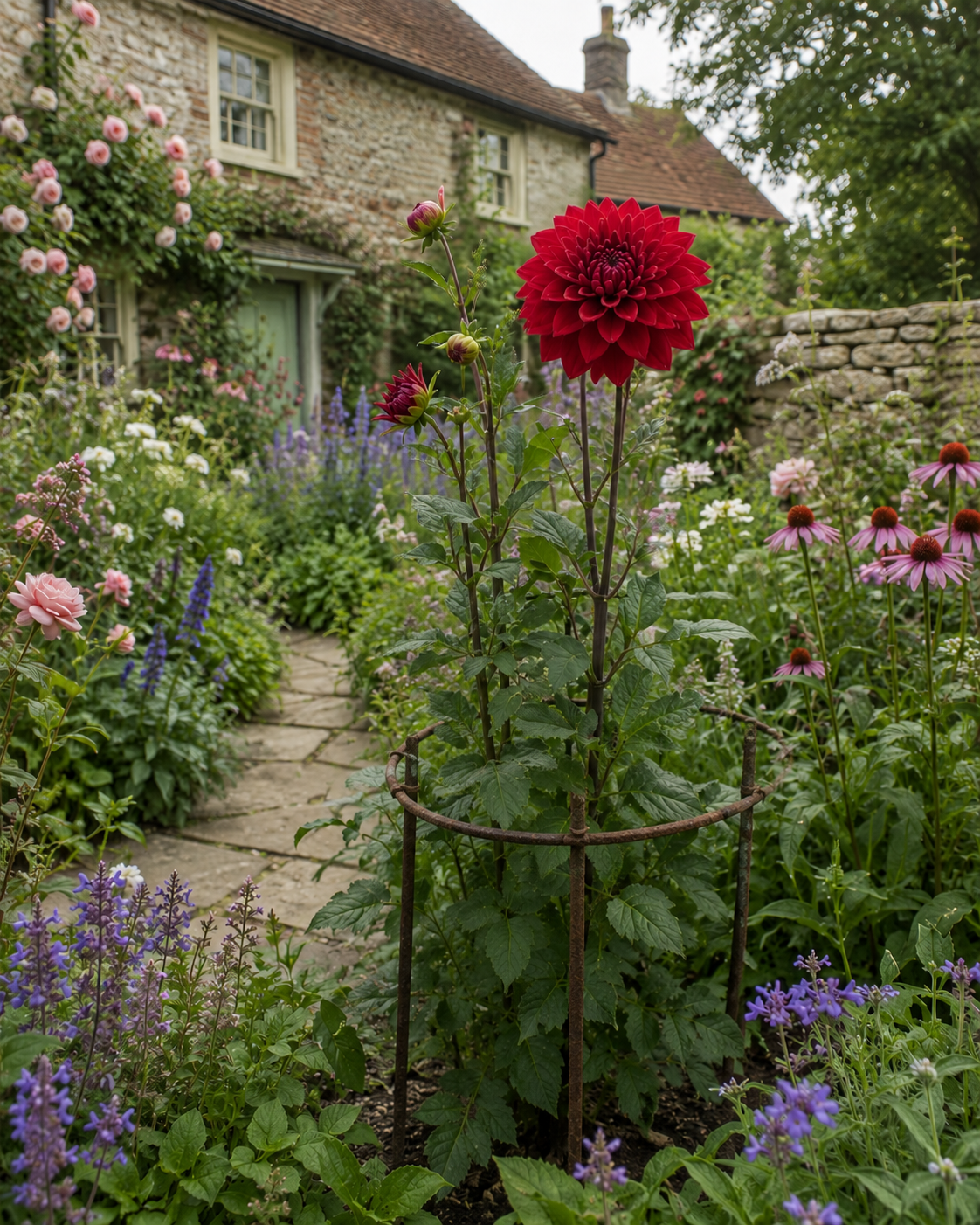 How to Support Dahlias in the Garden Border