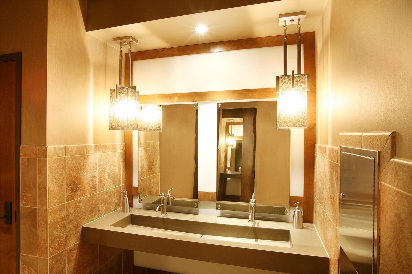 Bathrooms should always look nice, even if it isn&rsquo;t the first thing a guest sees. #coloradomountainbrewery #interiordesign #interiorarchitecture