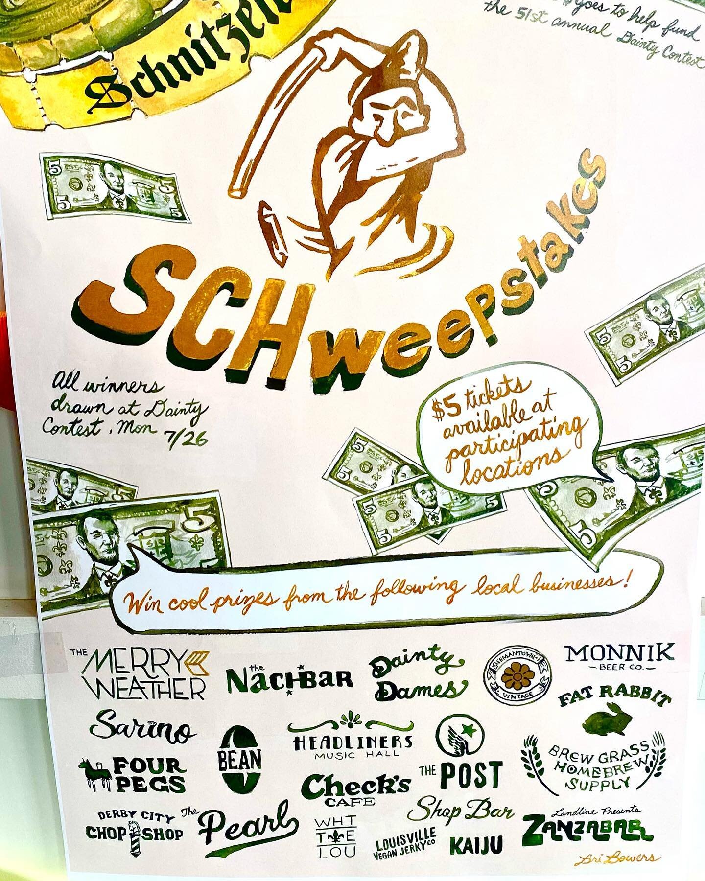 We still have a few Schweepstake tickets left! Get yours before it&rsquo;s too late. Only $5 for a chance at some great prizes. 🏆🏆🏆