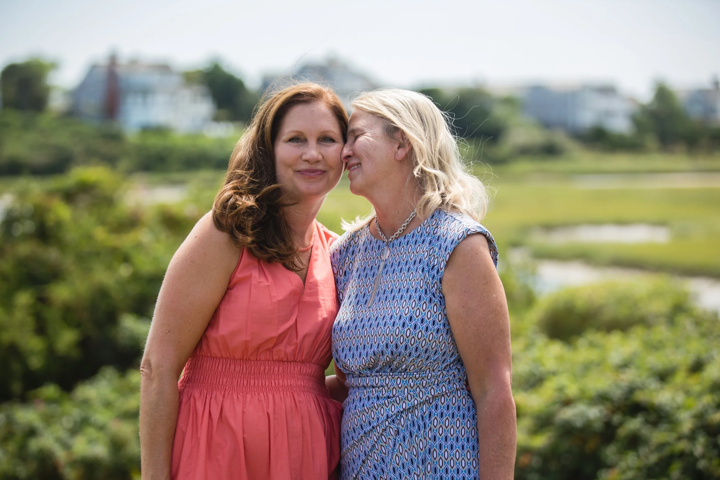 Casual wedding party beach candid moment
