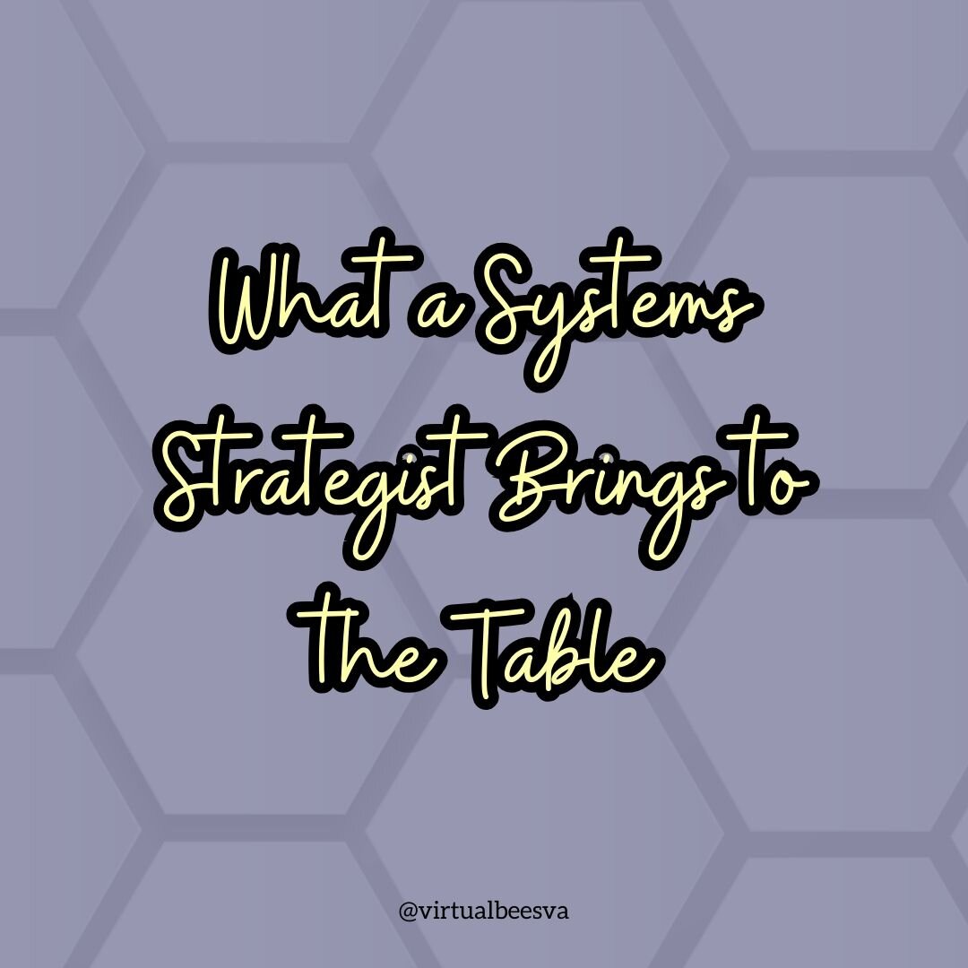 Let's talk about how we can boost your business operations! 

Have you ever considered hiring a systems strategist? 

We can help you achieve a lot. A systems strategist is an expert in organizing, streamlining, and optimizing business processes, whi