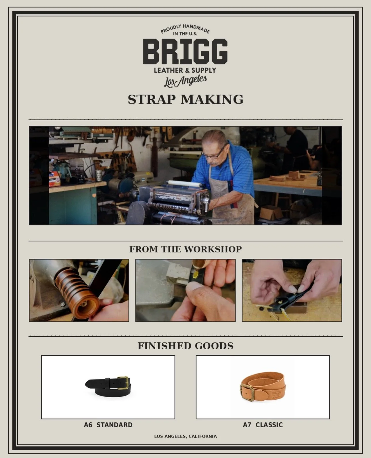 THE MAKING OF A BELT

A little look at the work that goes into our belts.

From cutting the straps to finishing the edges and setting the hardware. It&rsquo;s a familiar routine around here, one we&rsquo;ve come to appreciate over the years.

A6 Stan