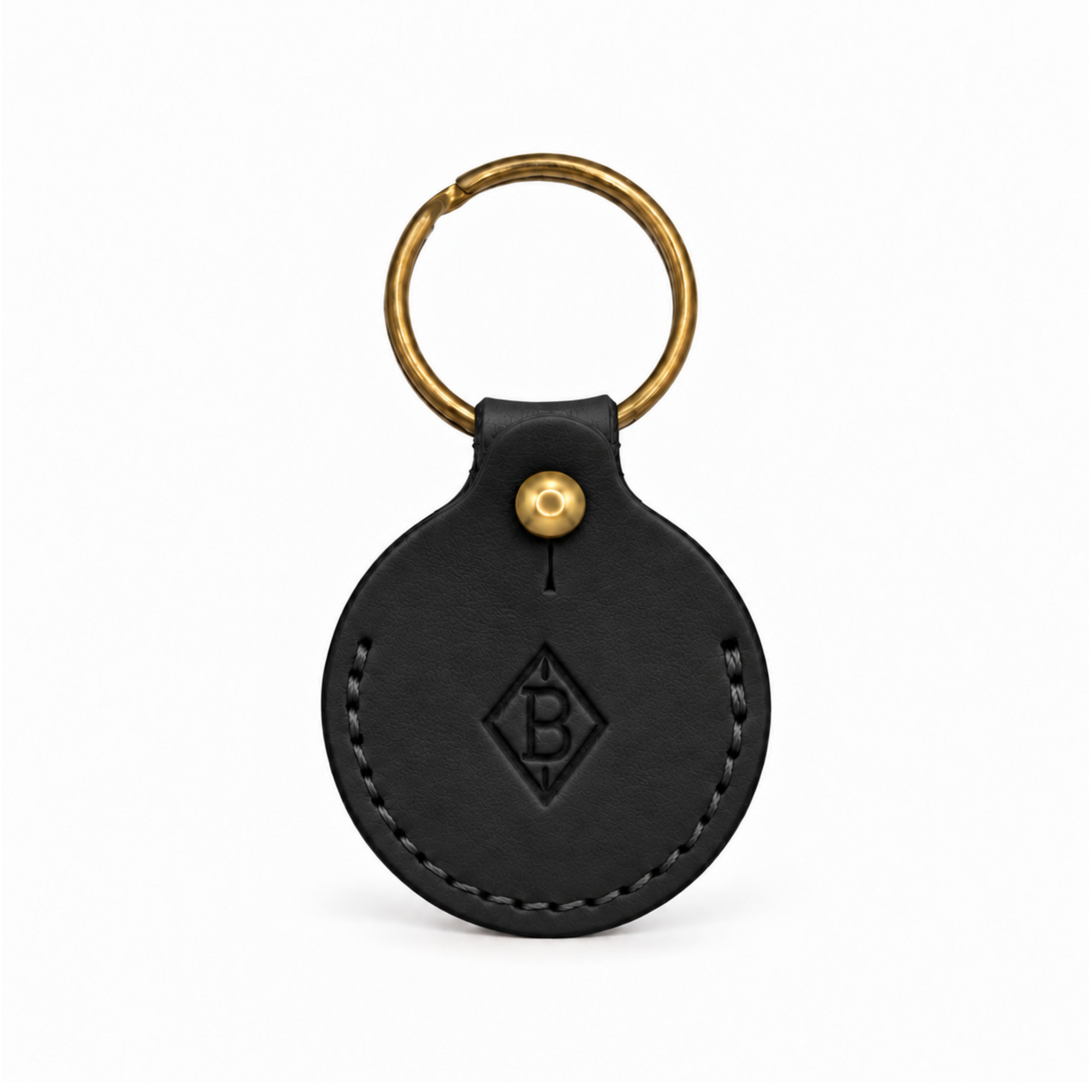 AirTag Leather Key Ring - A9 Black