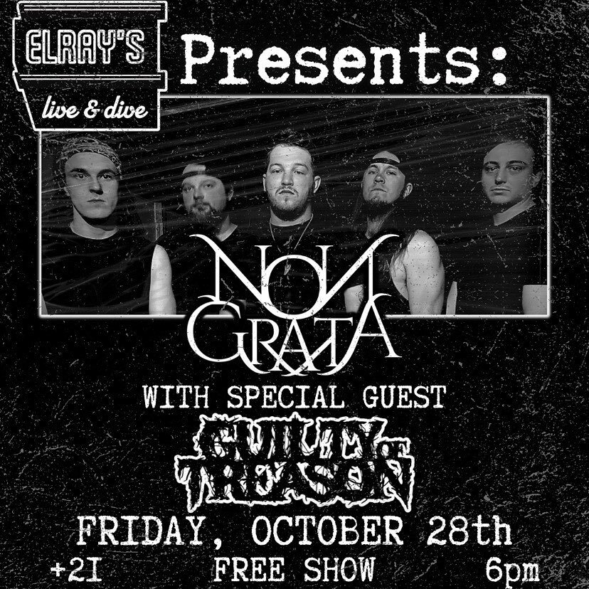 ❗️SHOW ANNOUNCEMENT❗️
We are SO excited to announce this one. 
We're coming back to @elrayslivendive in Iowa City with our friends in @guiltyoftreason for an absolute RAGER! This is a FREE SHOW! Get this on your calendar now and don't miss this show!