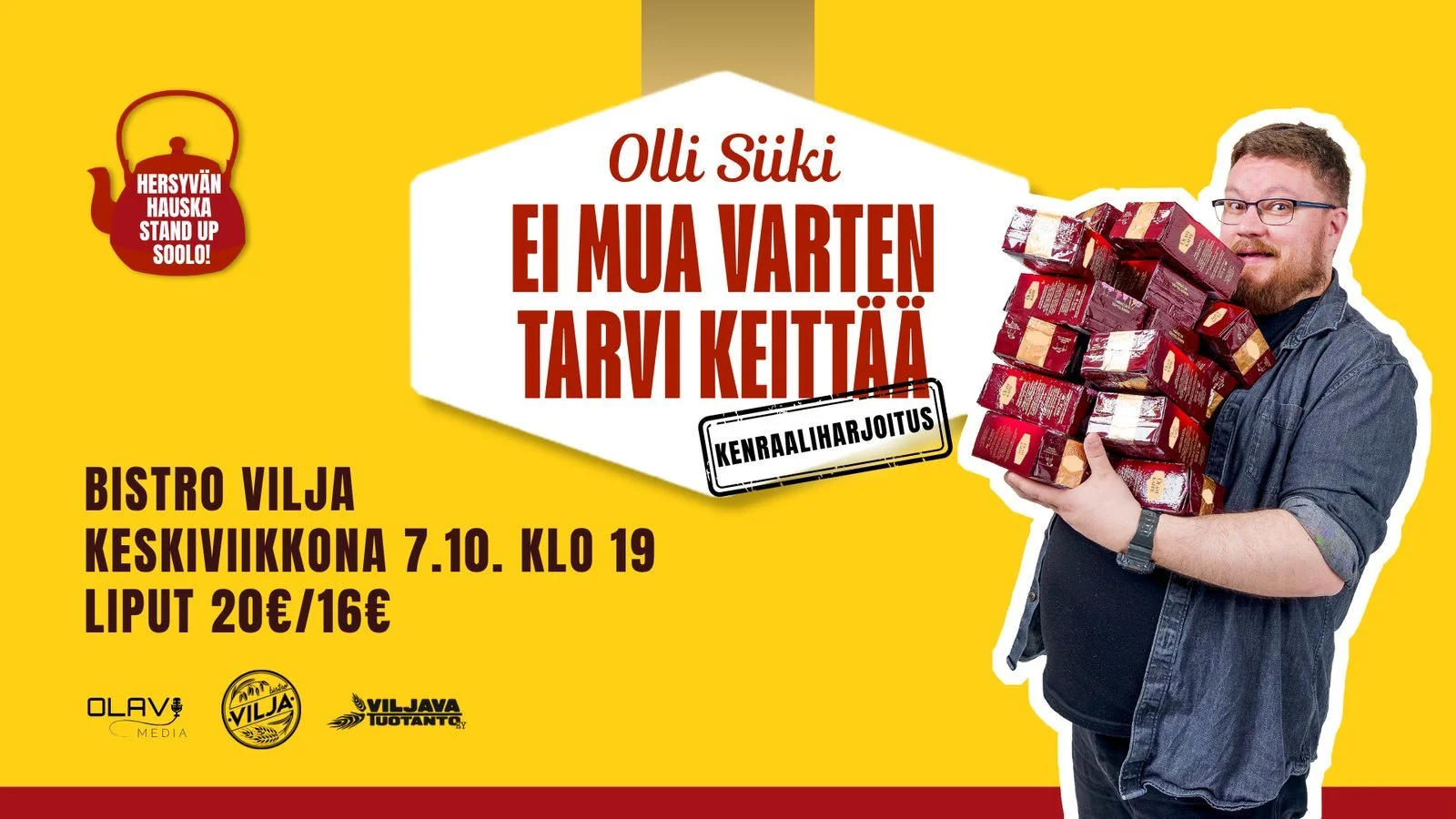 Stand up: Olli Siiki - Ei mua varten tarvi keittää
