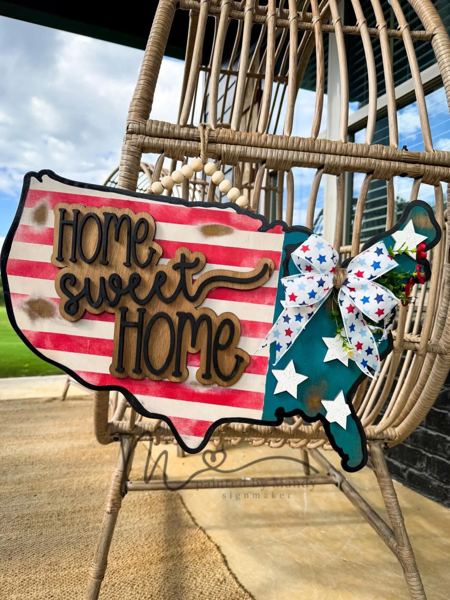 DROP - Patriotic Door Hanger (USA SHAPE)