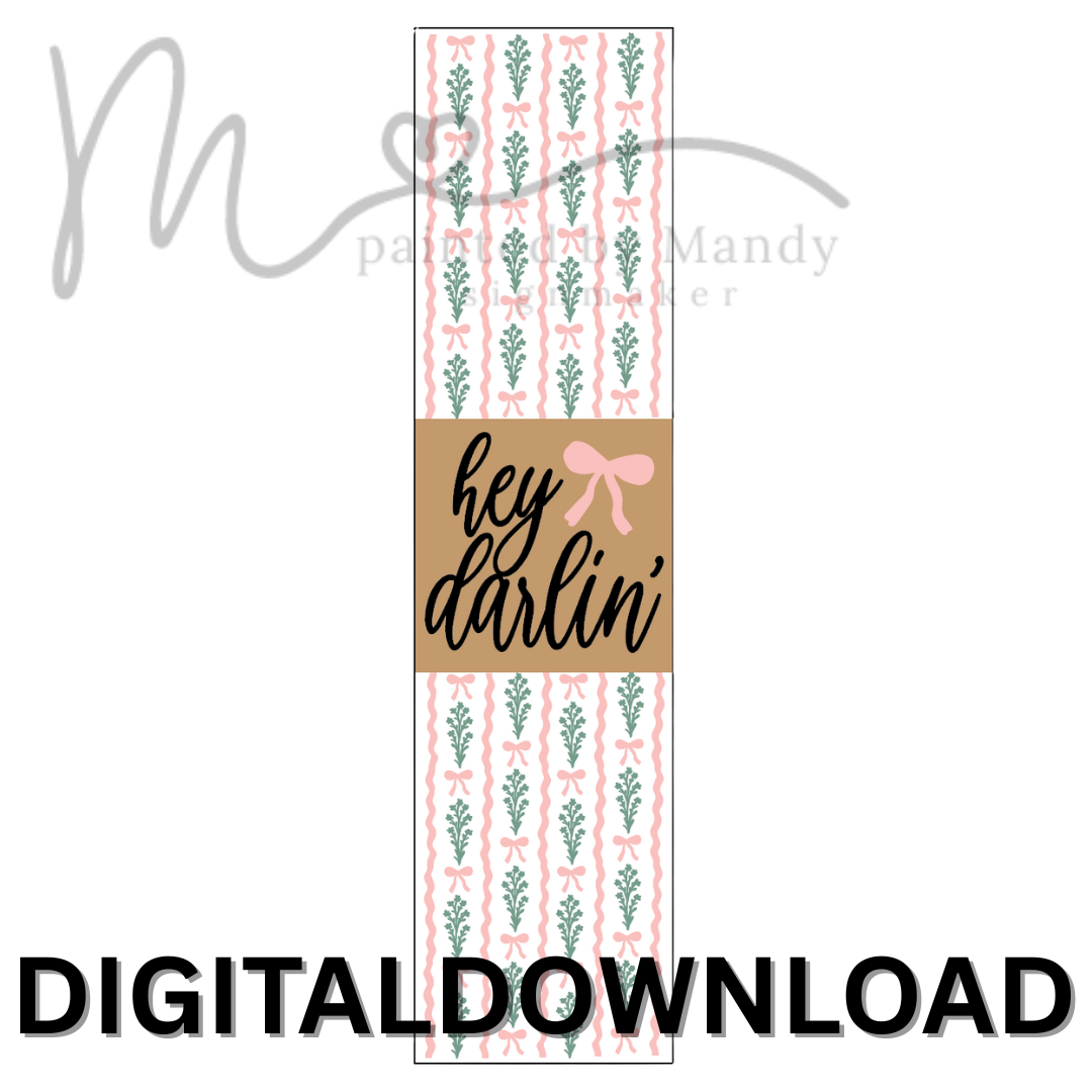 svg file - Hey Darlin + Shabby Chic Pattern - digital download