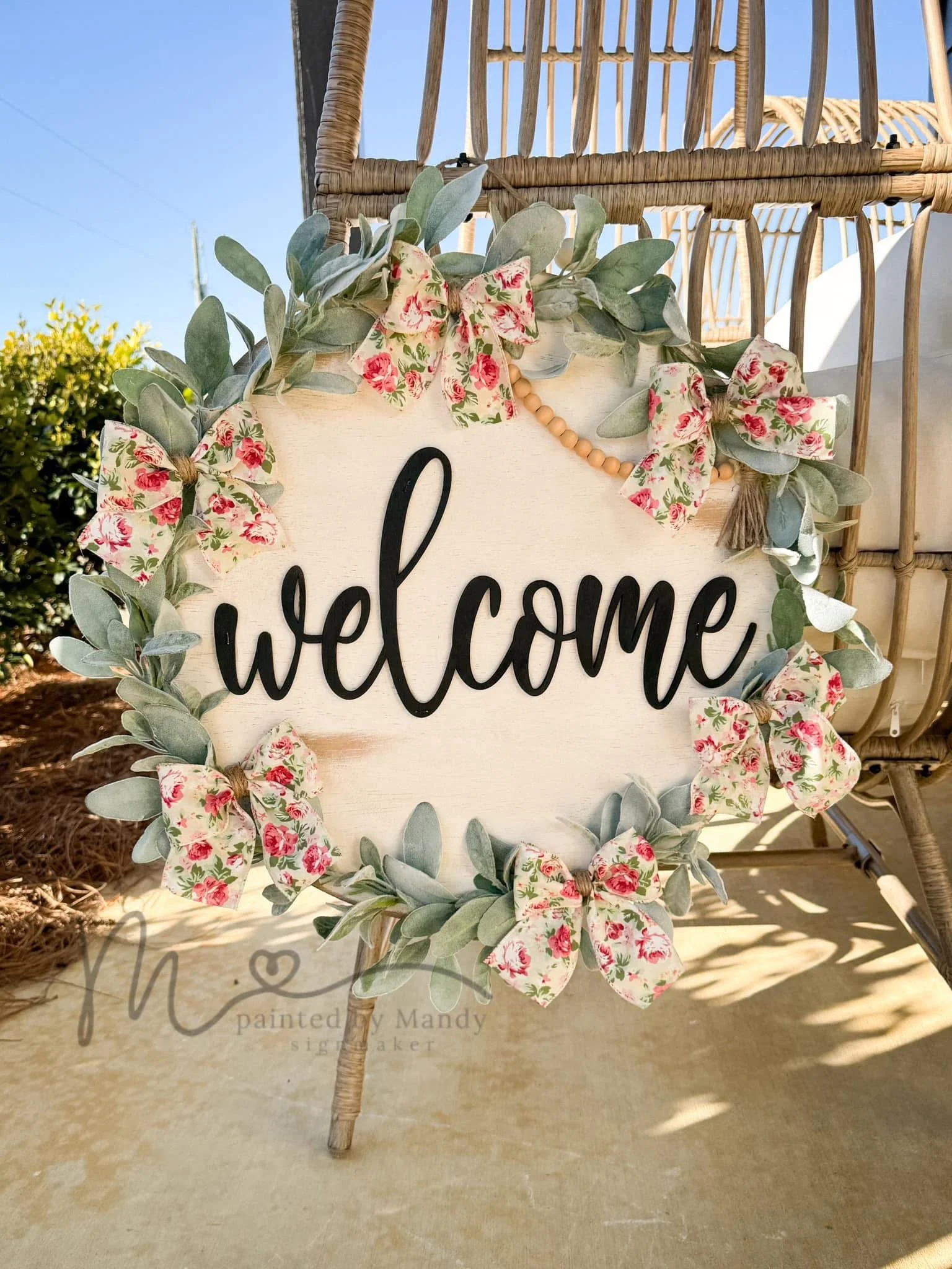 Ready to ship - Floral Bows Door Hanger (Copy)