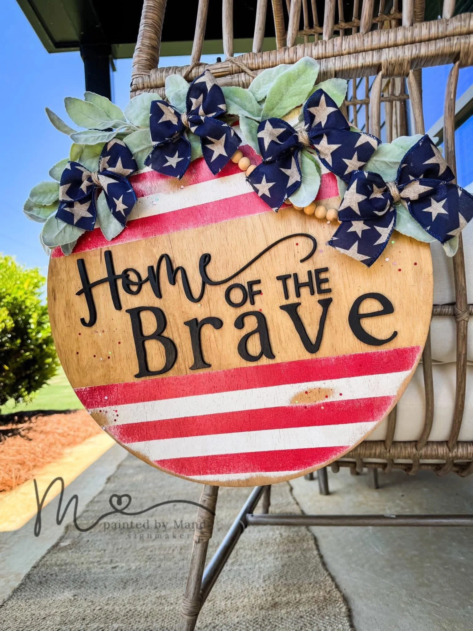 DROP - Patriotic Door Hanger (Striped)