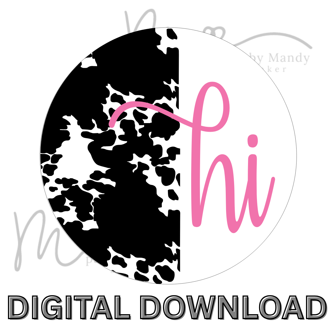 svg file - Hi + Cow hide pattern
